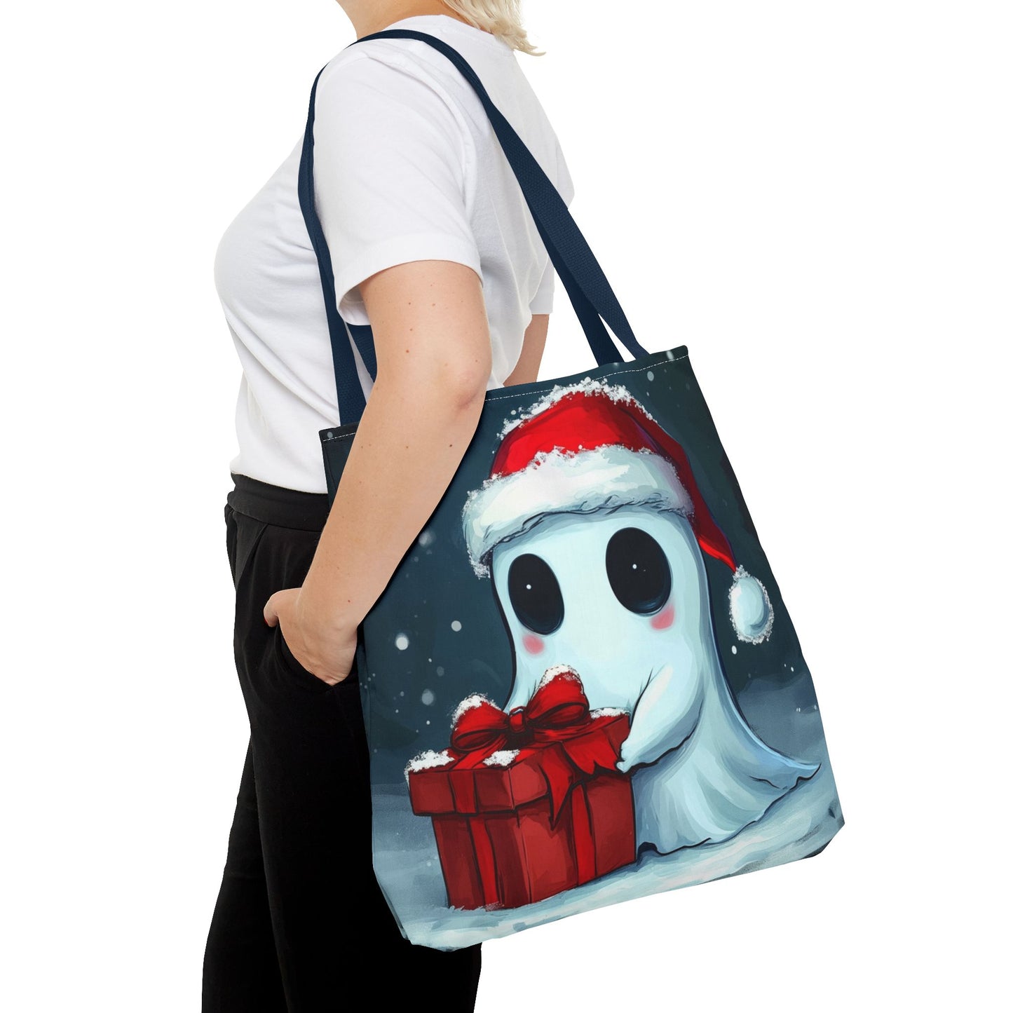 Cute Holiday Ghost Tote Bag (AOP)