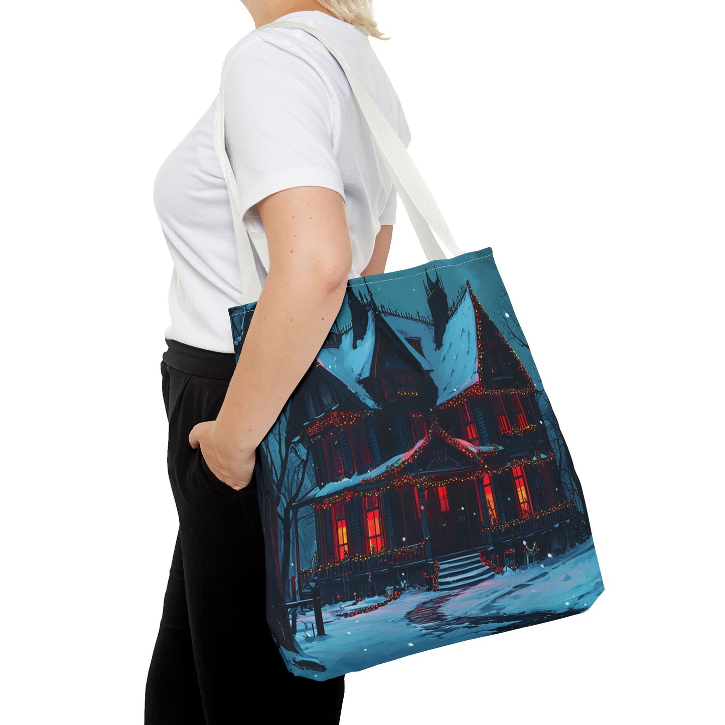 Festive Haunted House Tote Bag (AOP)