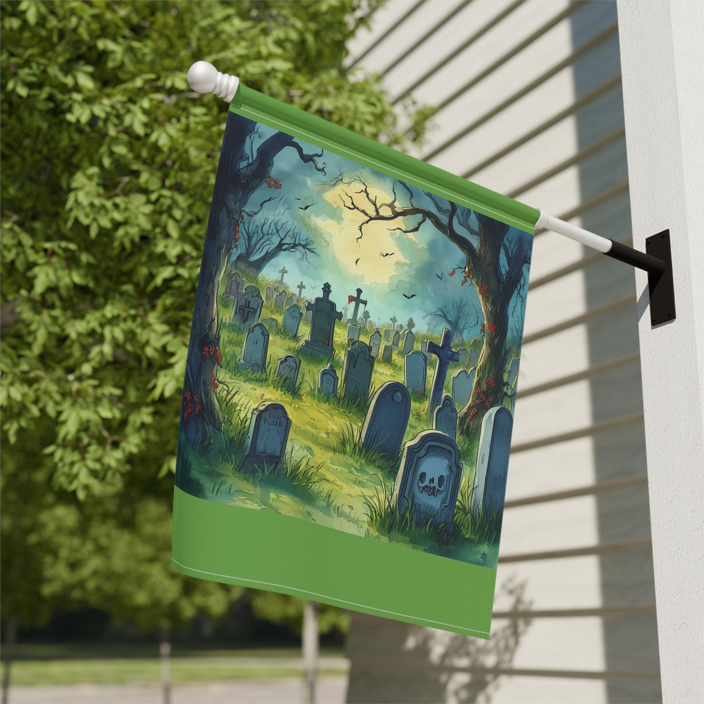 Comic Graveyard Garden & House Banner