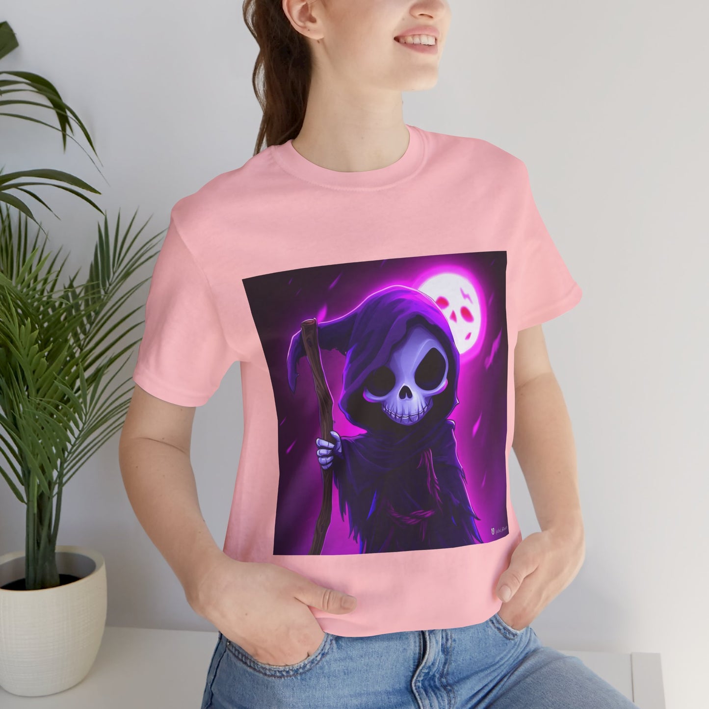 Smiling Moon Grim Reaper Unisex Jersey Short Sleeve Tee