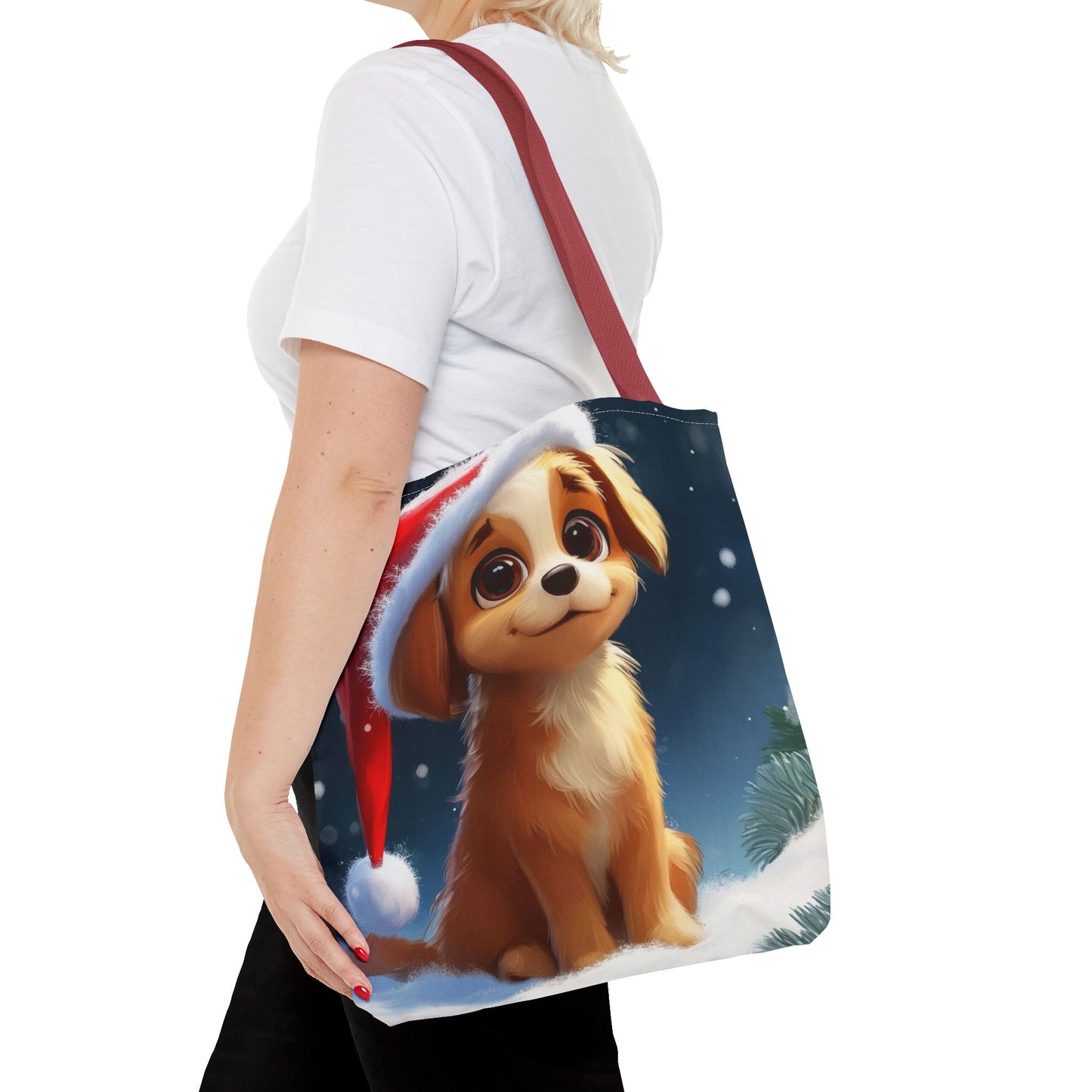 Cute Holiday Puppy Tote Bag (AOP)