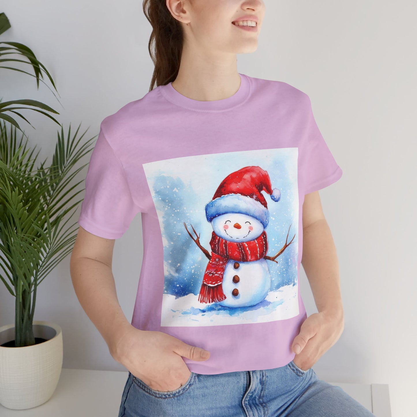 Cute Snowman Unisex Jersey Short Sleeve Tee