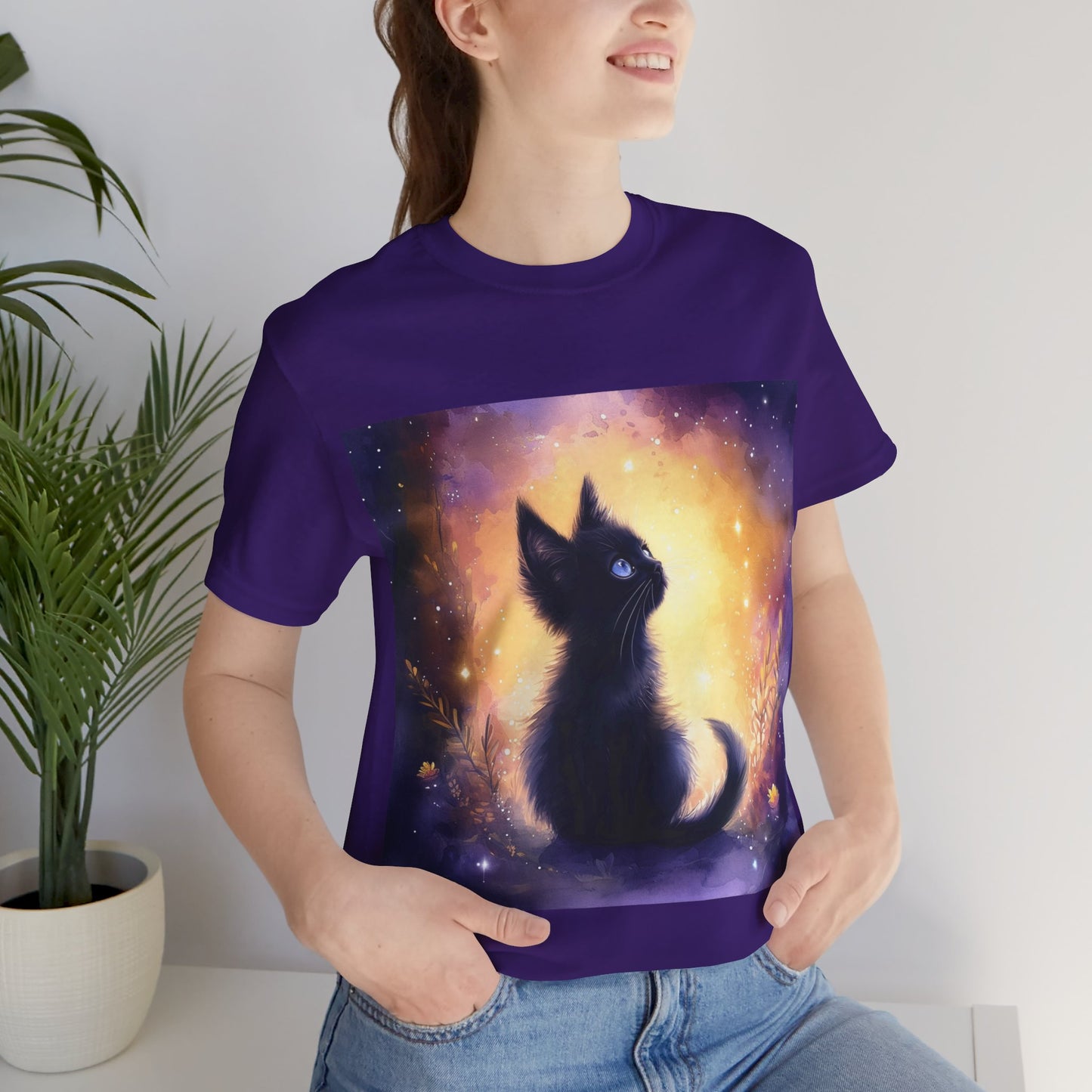 Galaxy Black Kitten Unisex Jersey Short Sleeve Tee