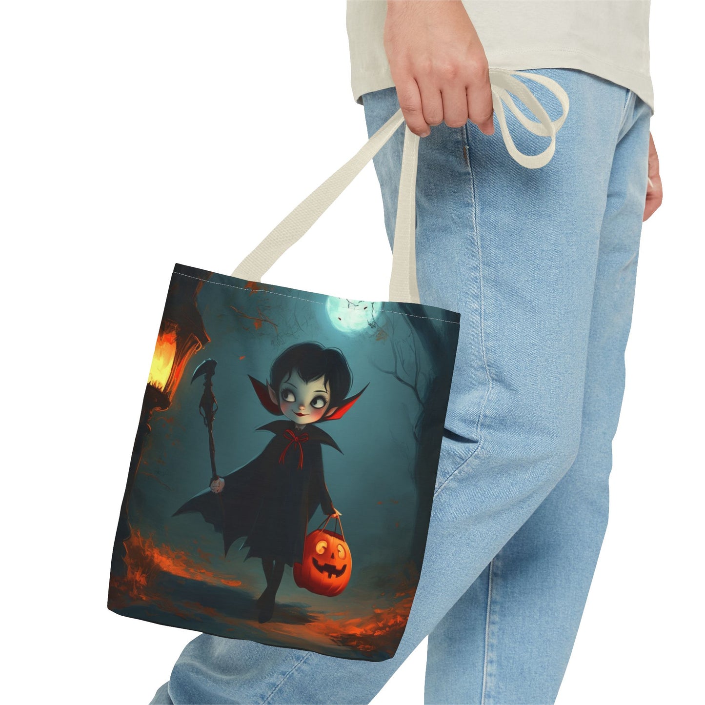 Cute Trick or Treating Vampire Tote Bag (AOP)