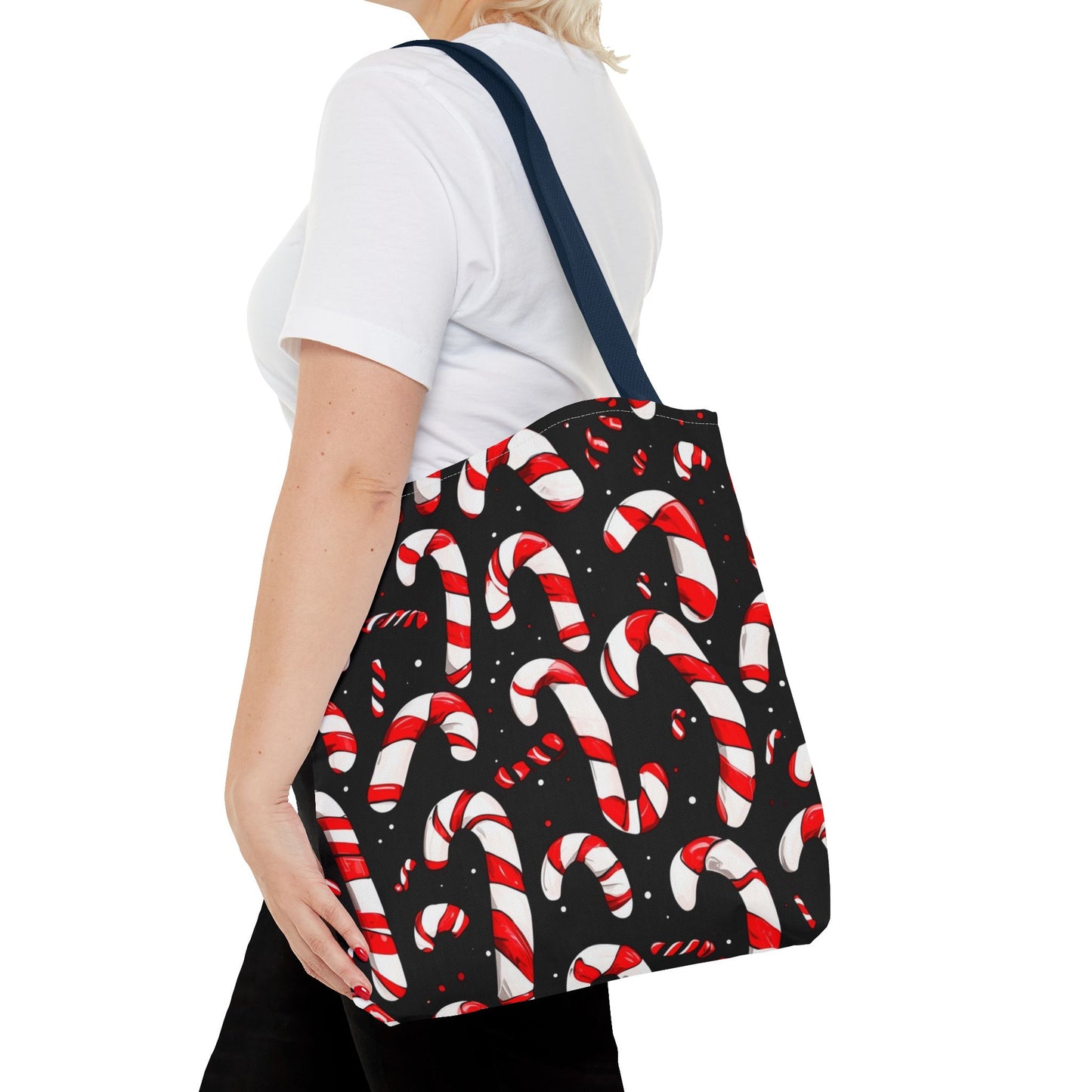 Cartoon Candy Canes Tote Bag (AOP)