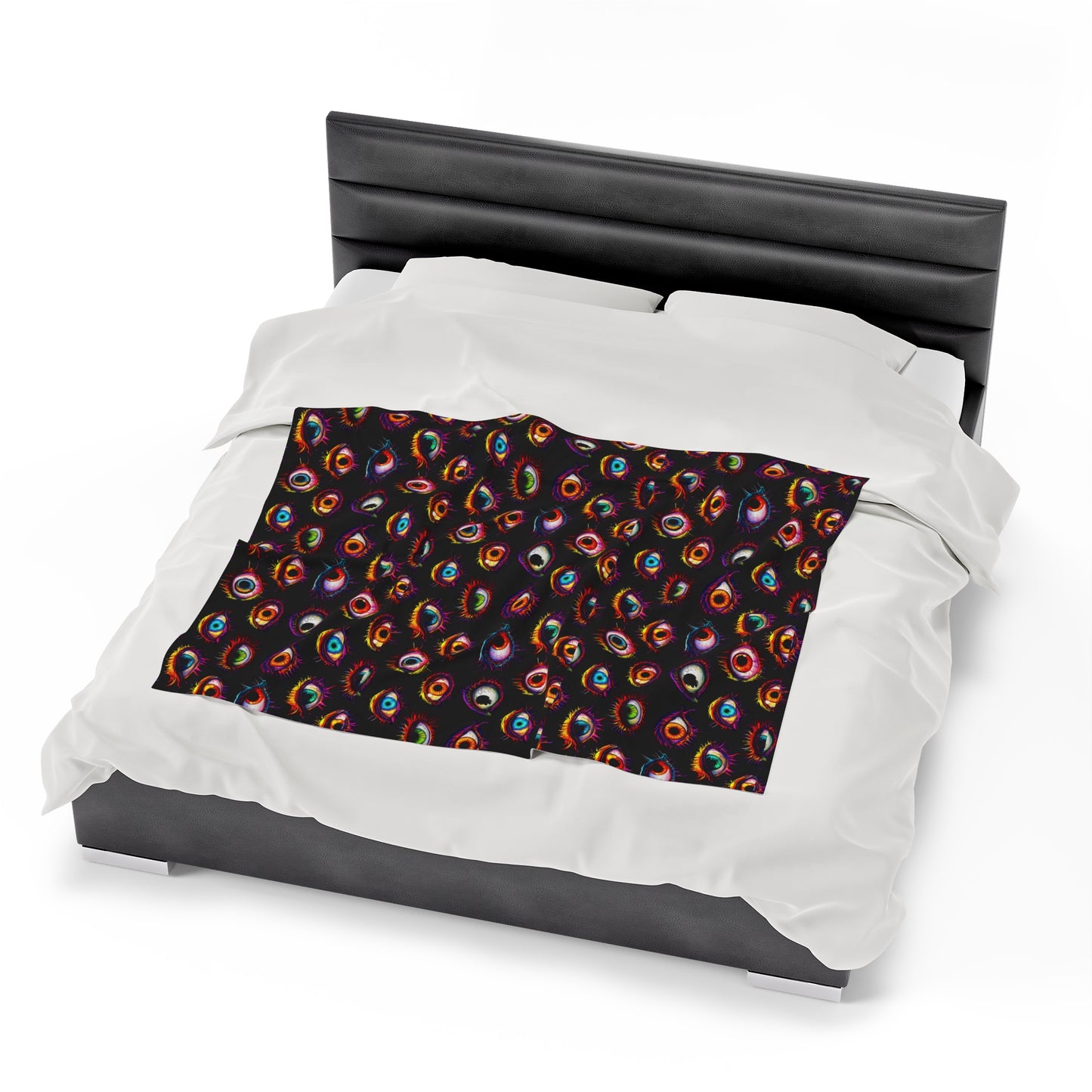 Colorful Eyeball Pattern Velveteen Plush Blanket