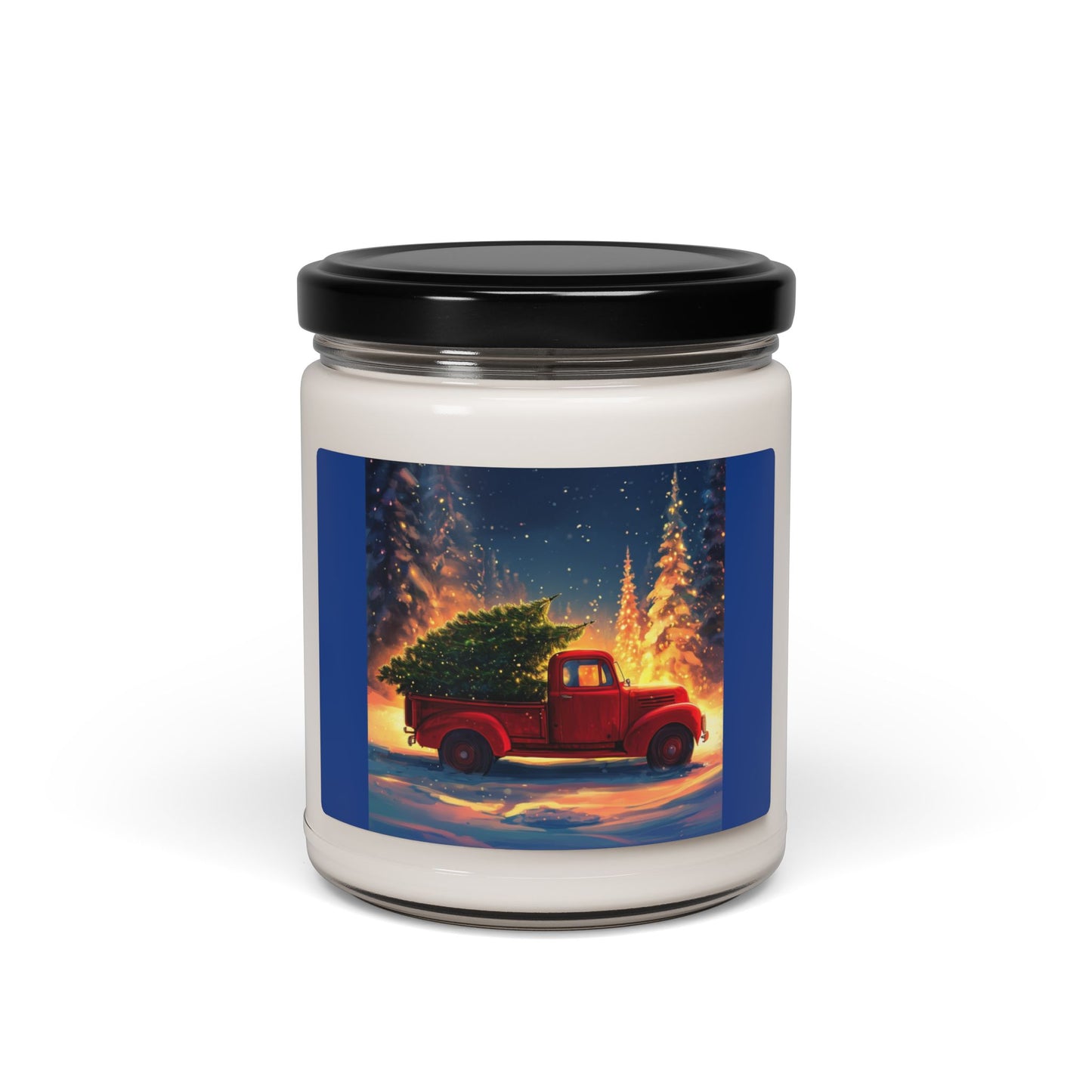 Red Truck with a Christmas Tree Scented Soy Candle, 9oz