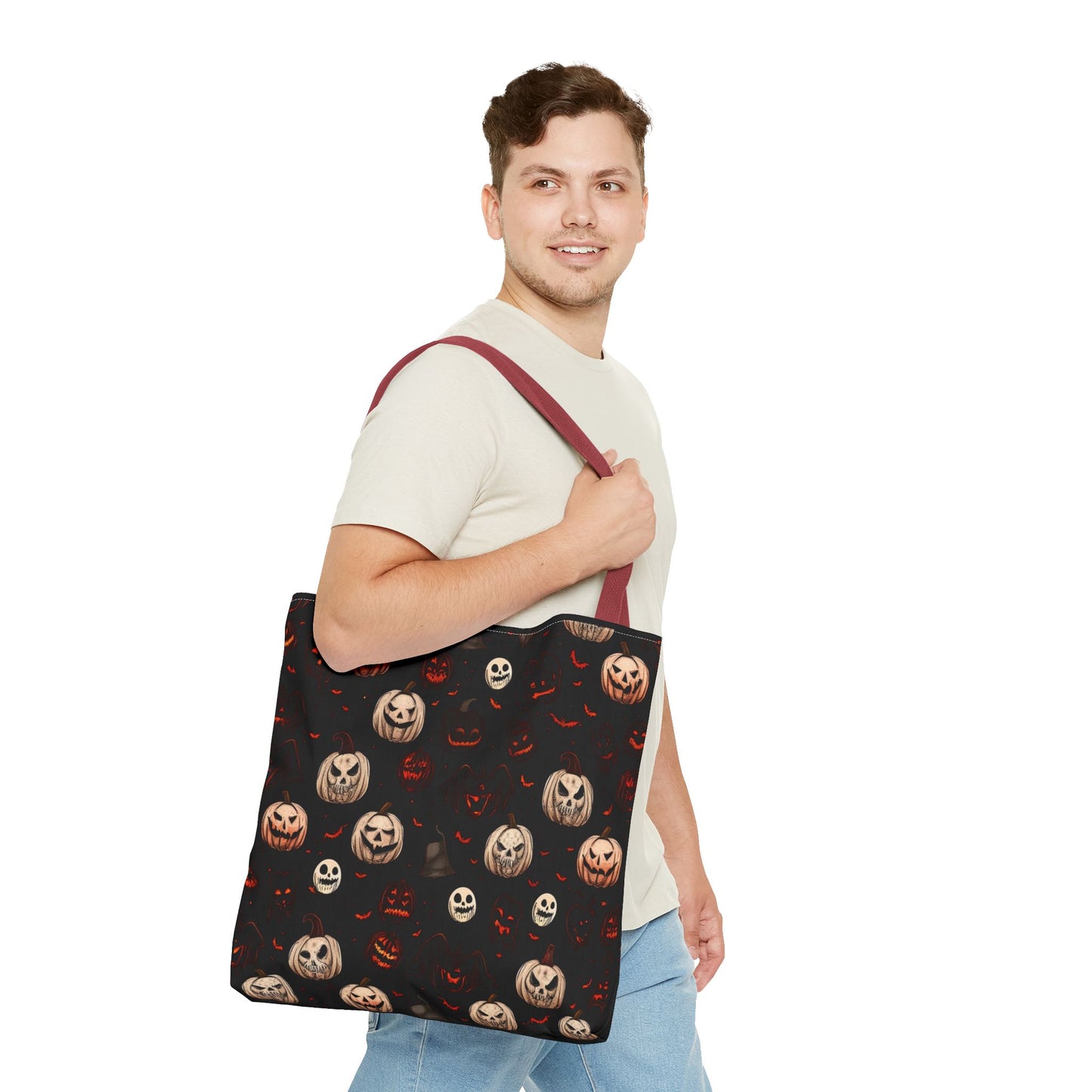 Spooky Halloween Pattern Tote Bag (AOP)