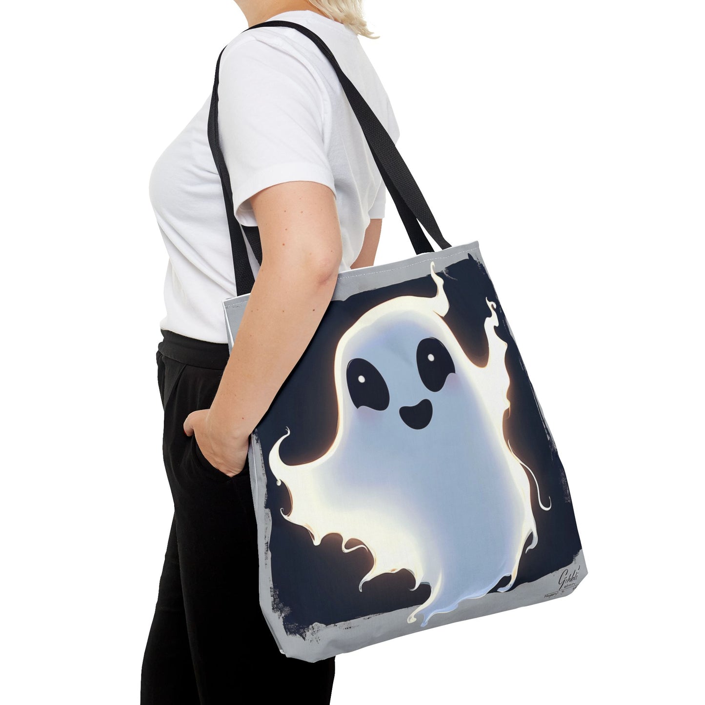 Cute Happy Ghost Tote Bag (AOP)