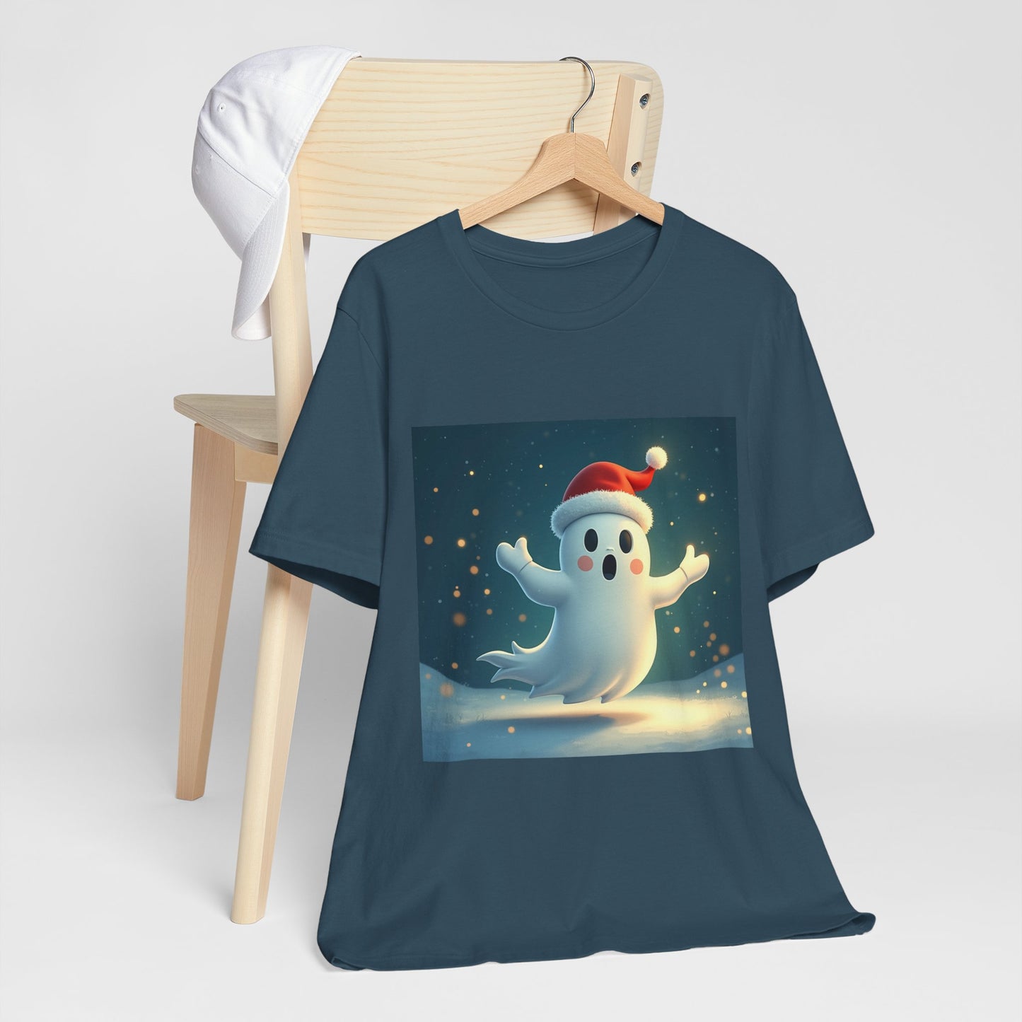 Cute Cartoon Ghost of Christmas Presents Unisex Jersey Tee