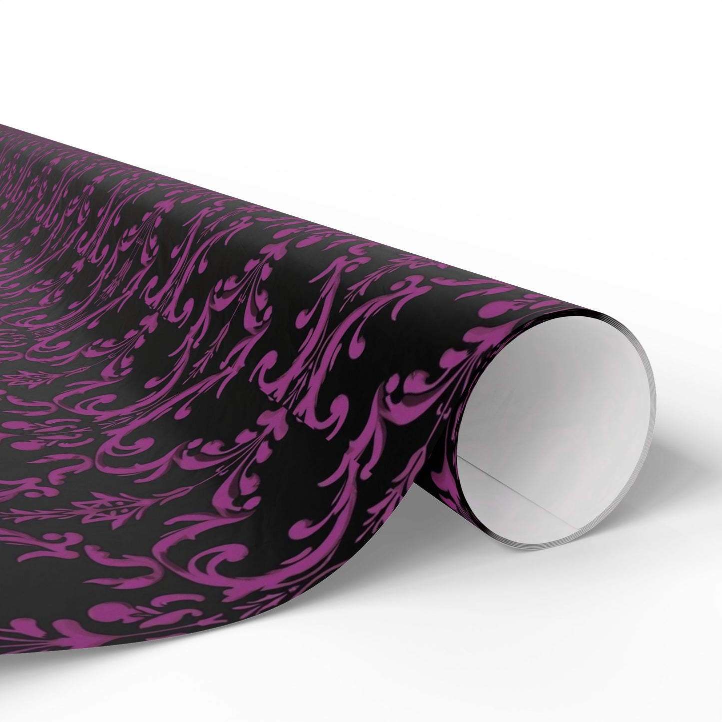 Black and Purple Damask Style Wrapping Papers