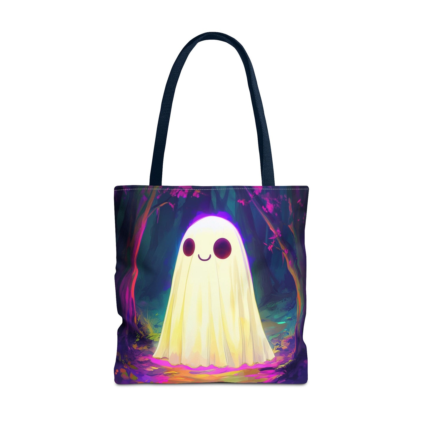 Cute Neon Ghost Tote Bag (AOP)