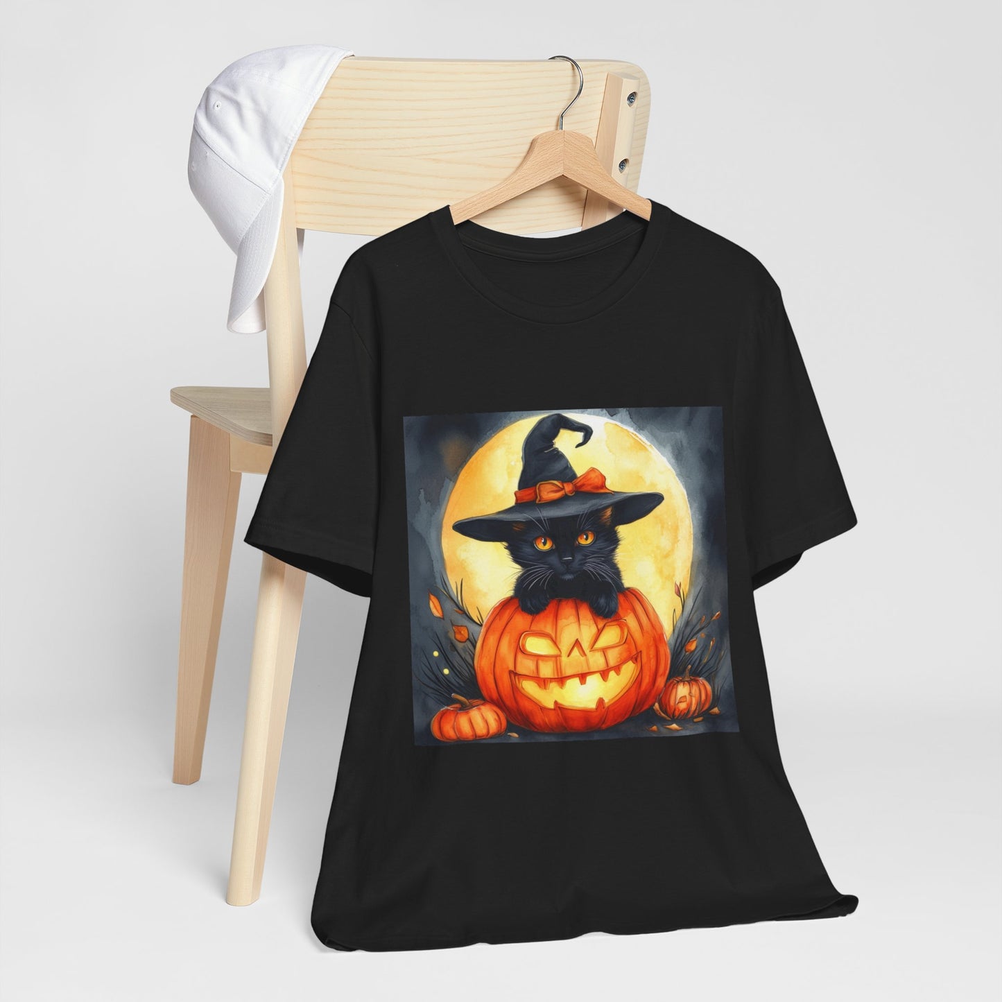 Cat inside Jack o' Lantern Unisex Jersey Short Sleeve Tee