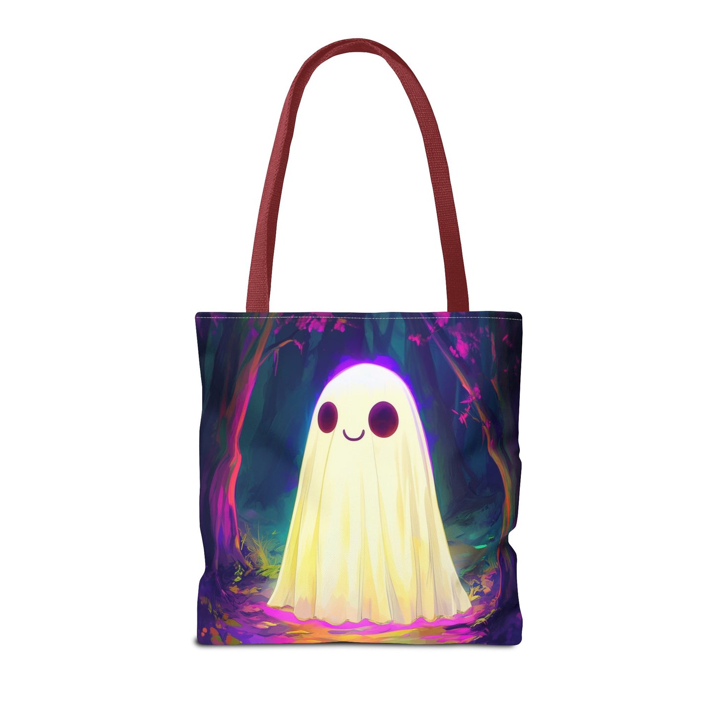 Cute Neon Ghost Tote Bag (AOP)