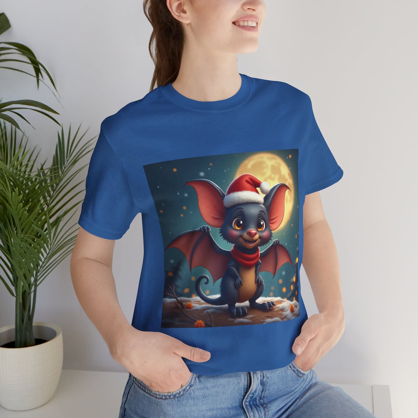 Santa Hat Bat Unisex Jersey Tee