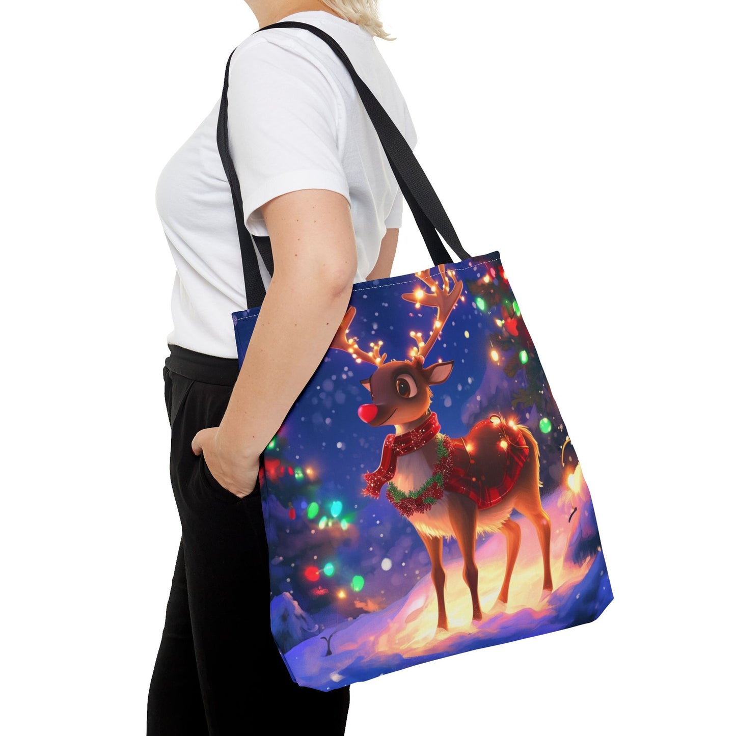 Red Nose Reindeer Tote Bag (AOP)