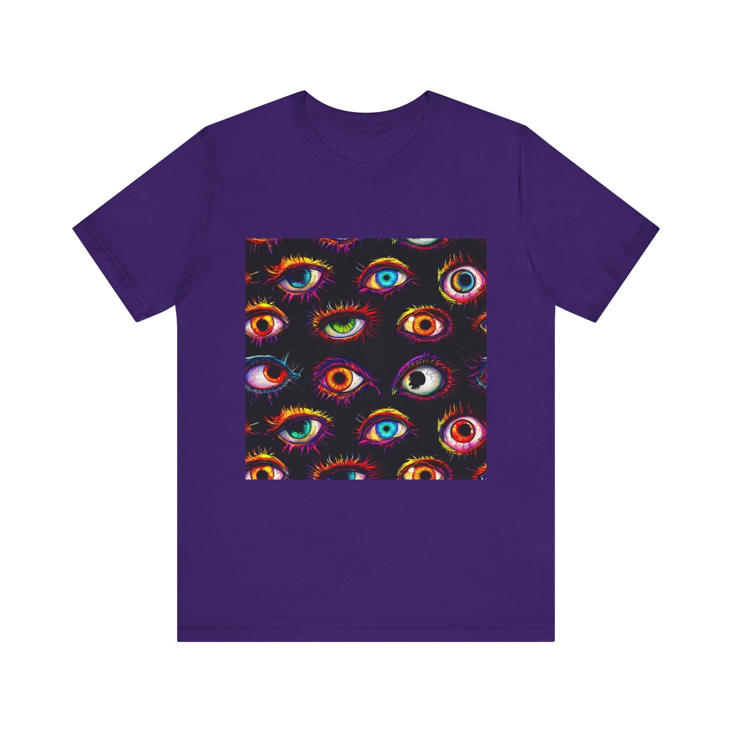 Colorful Spooky Eye Pattern Unisex Jersey Short Sleeve Tee