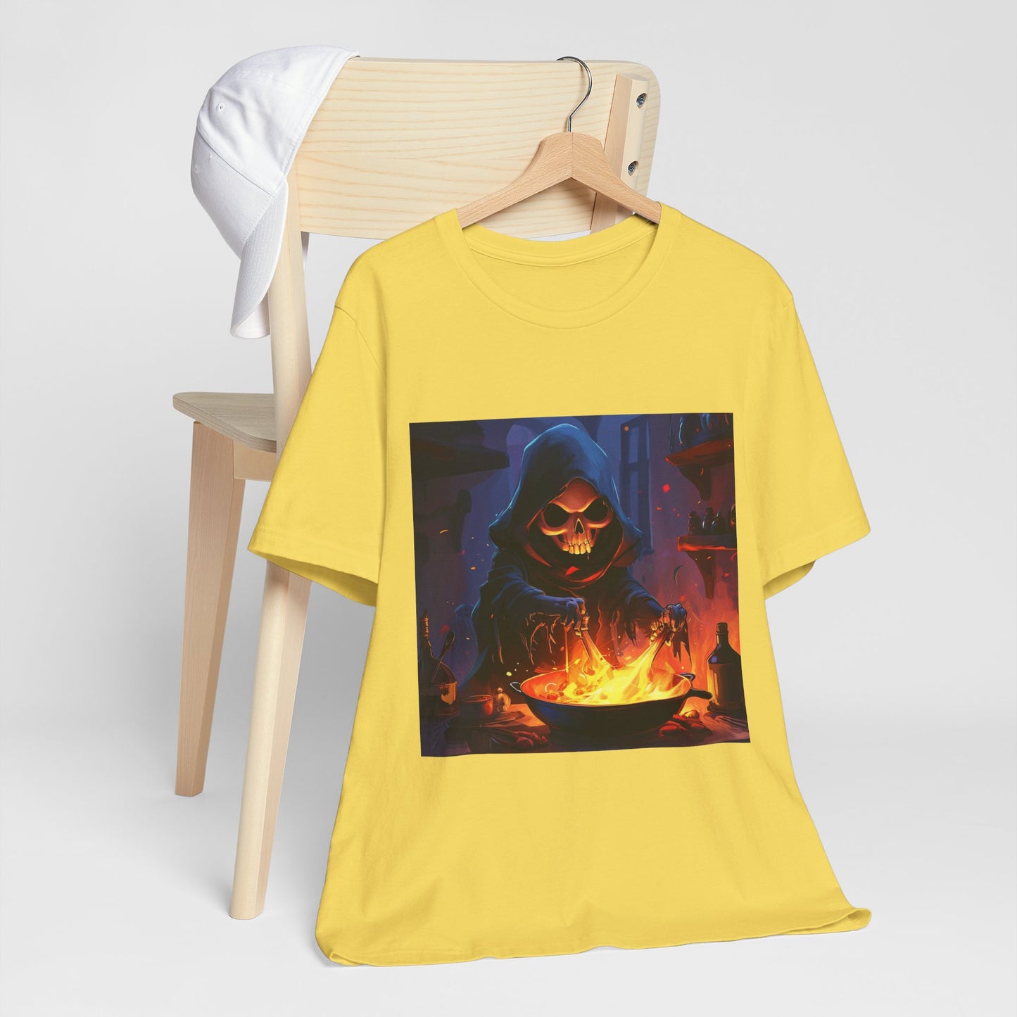 Dark Grim Reaper Cooking Unisex Jersey Short Sleeve Tee