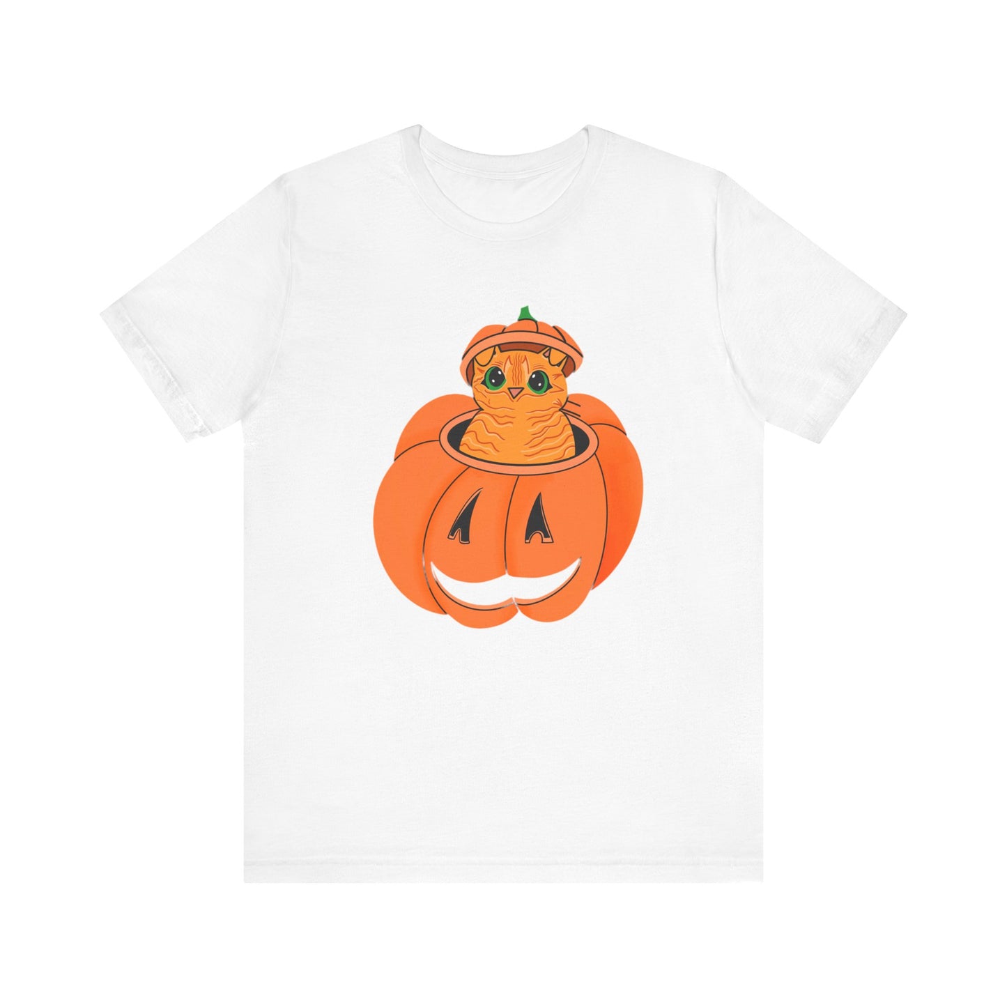 Cute Orange Cat Halloween Unisex Jersey Short Sleeve Tee