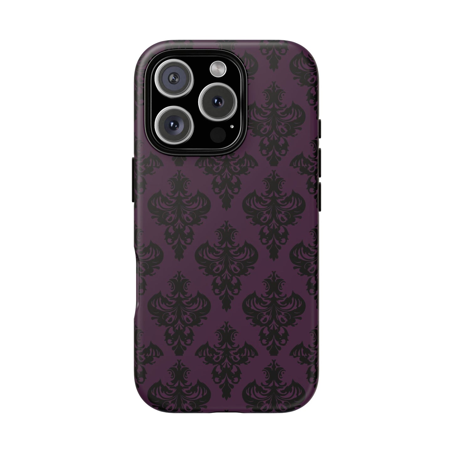 Purple and Black Victorian Damask Pattern Tough Cases