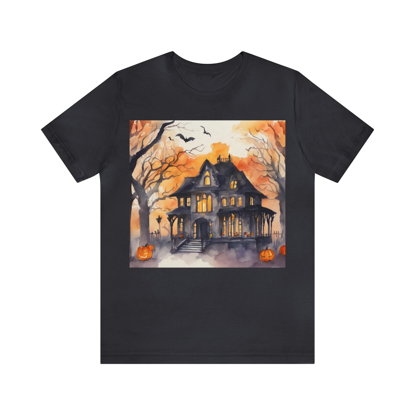 Spooky Haunted House Unisex Jersey Short Sleeve Tee