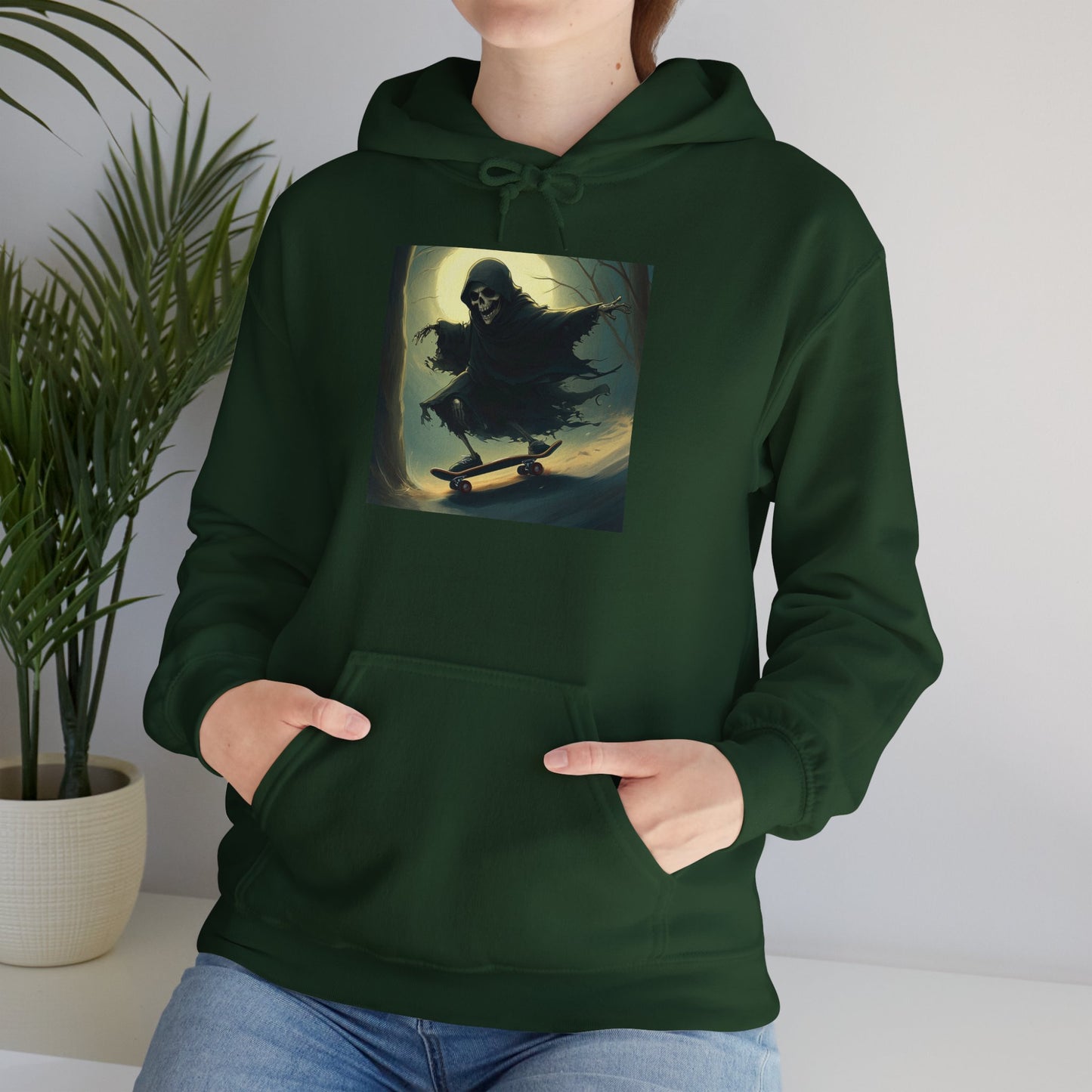 Downhill Skating Grim Reaper Unisex Heavy Blend™ Hooded Sweatshirt