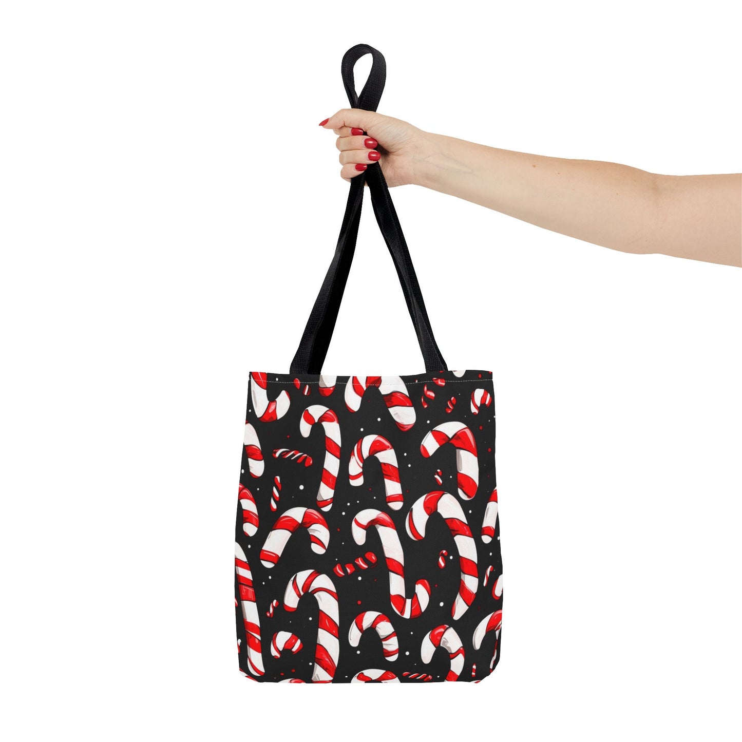 Cartoon Candy Canes Tote Bag (AOP)