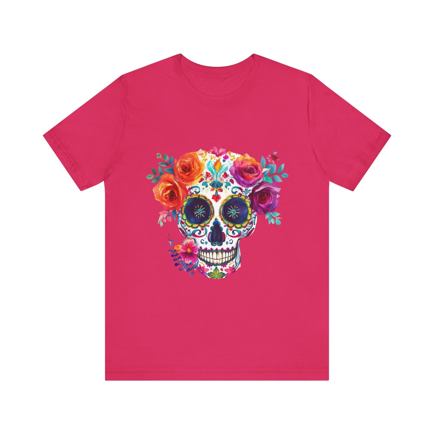 Day of the Dead Bright Sugar Skull Unisex Jersey Short Sleeve Tee