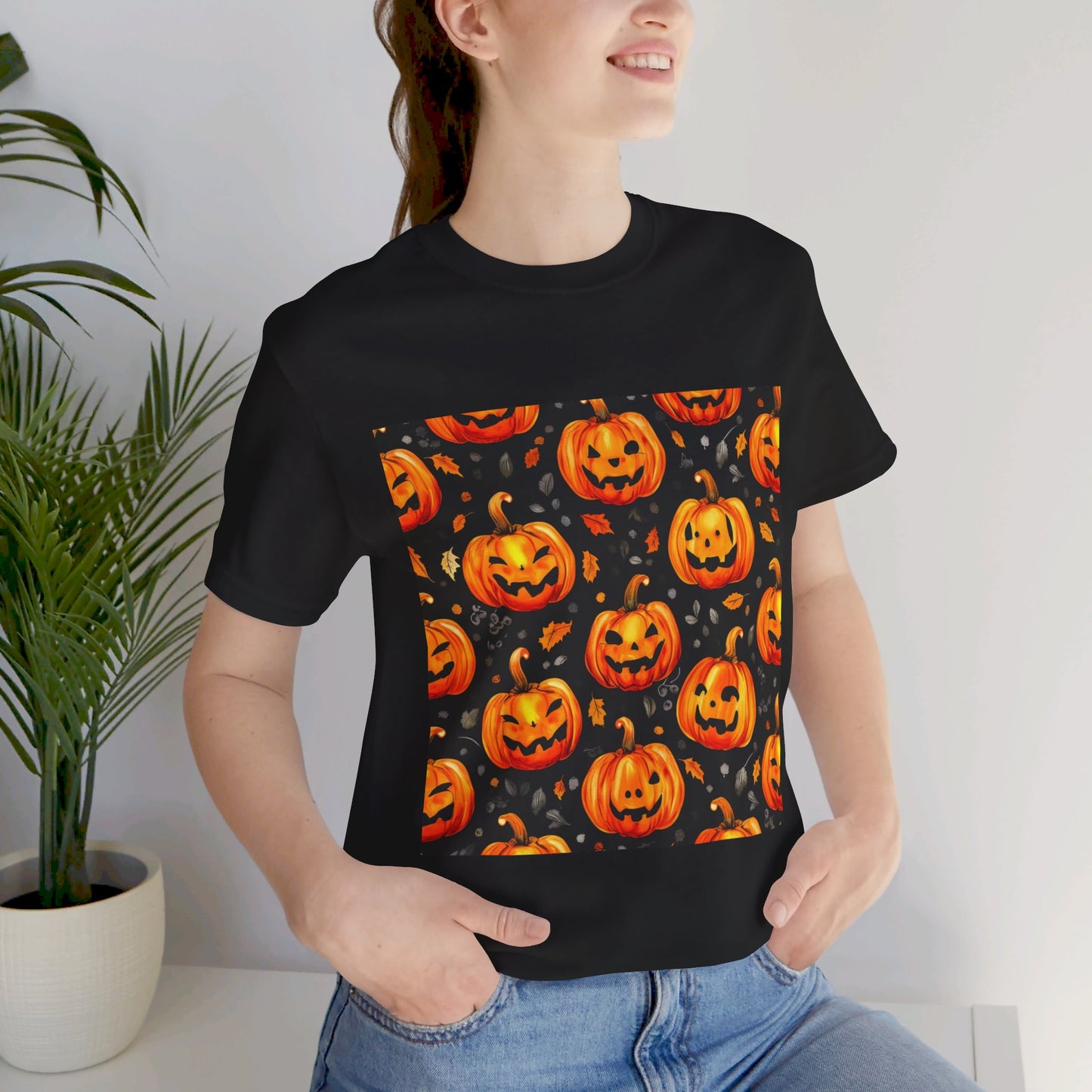 Cute Pumpkin Pattern Unisex Jersey Short Sleeve Tee