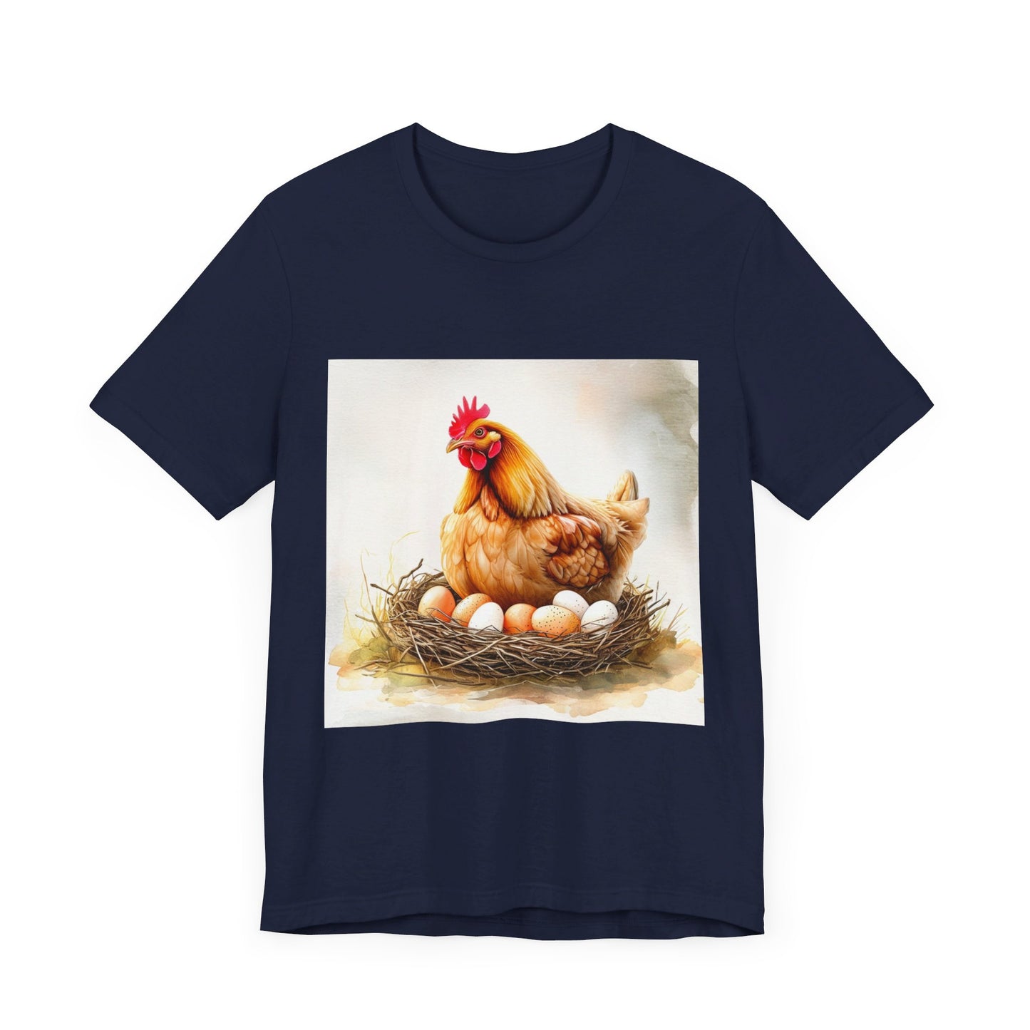 Hen Sitting on Eggs Unisex Jersey Short Sleeve Tee