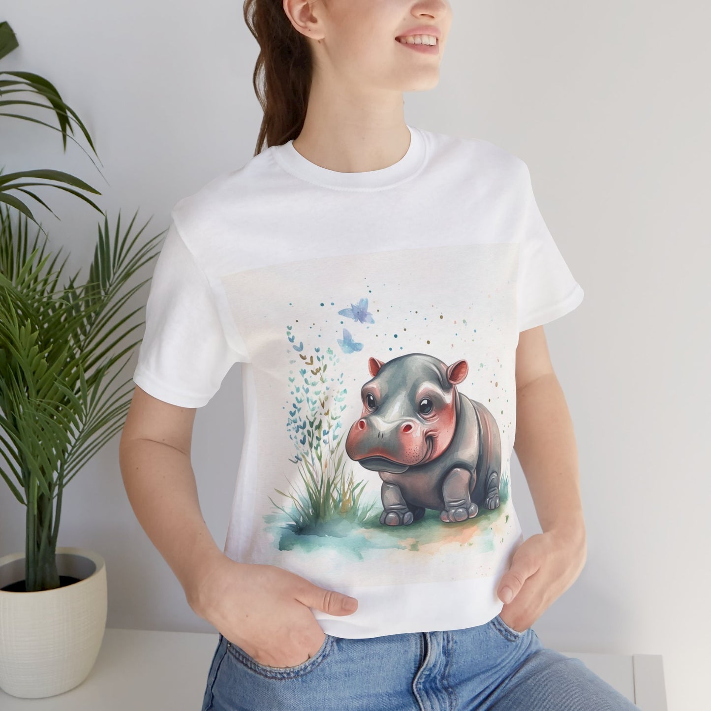 Adorable Hippo Unisex Jersey Short Sleeve Tee