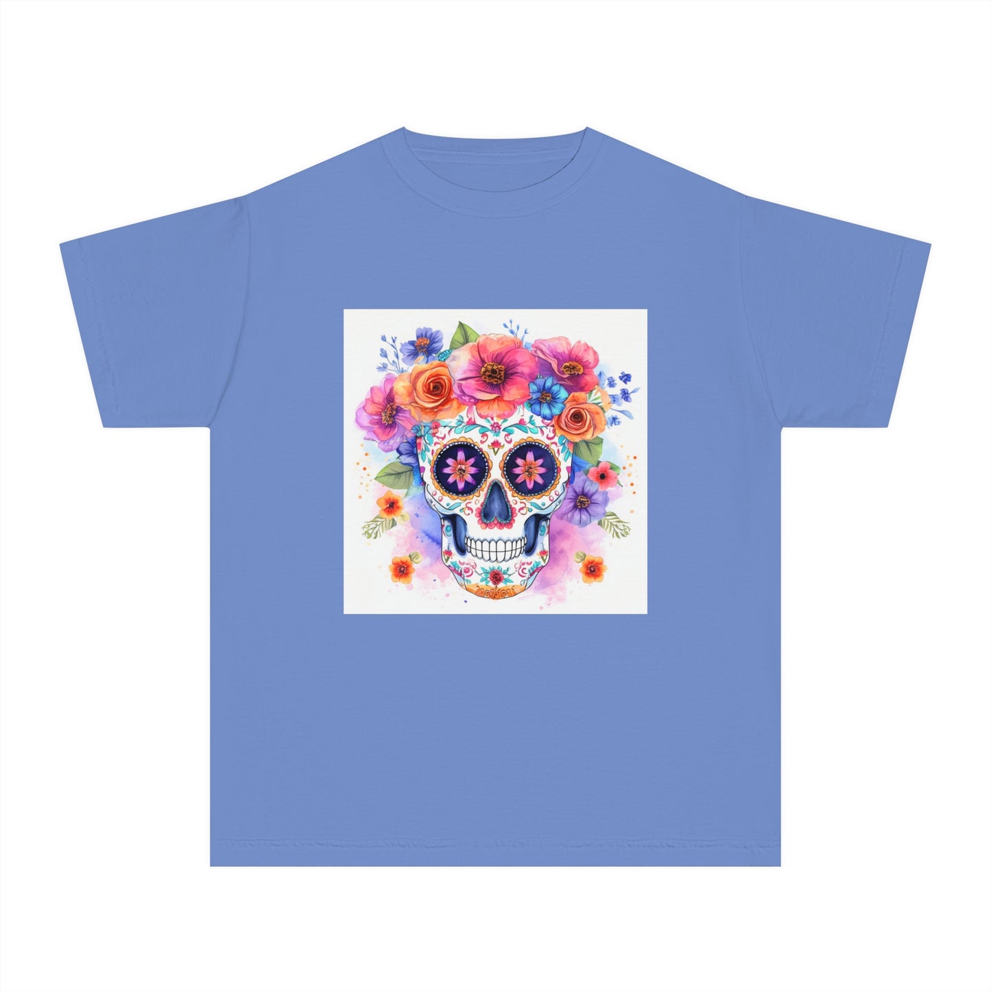 Colorful Sugar Skull Youth Midweight Tee