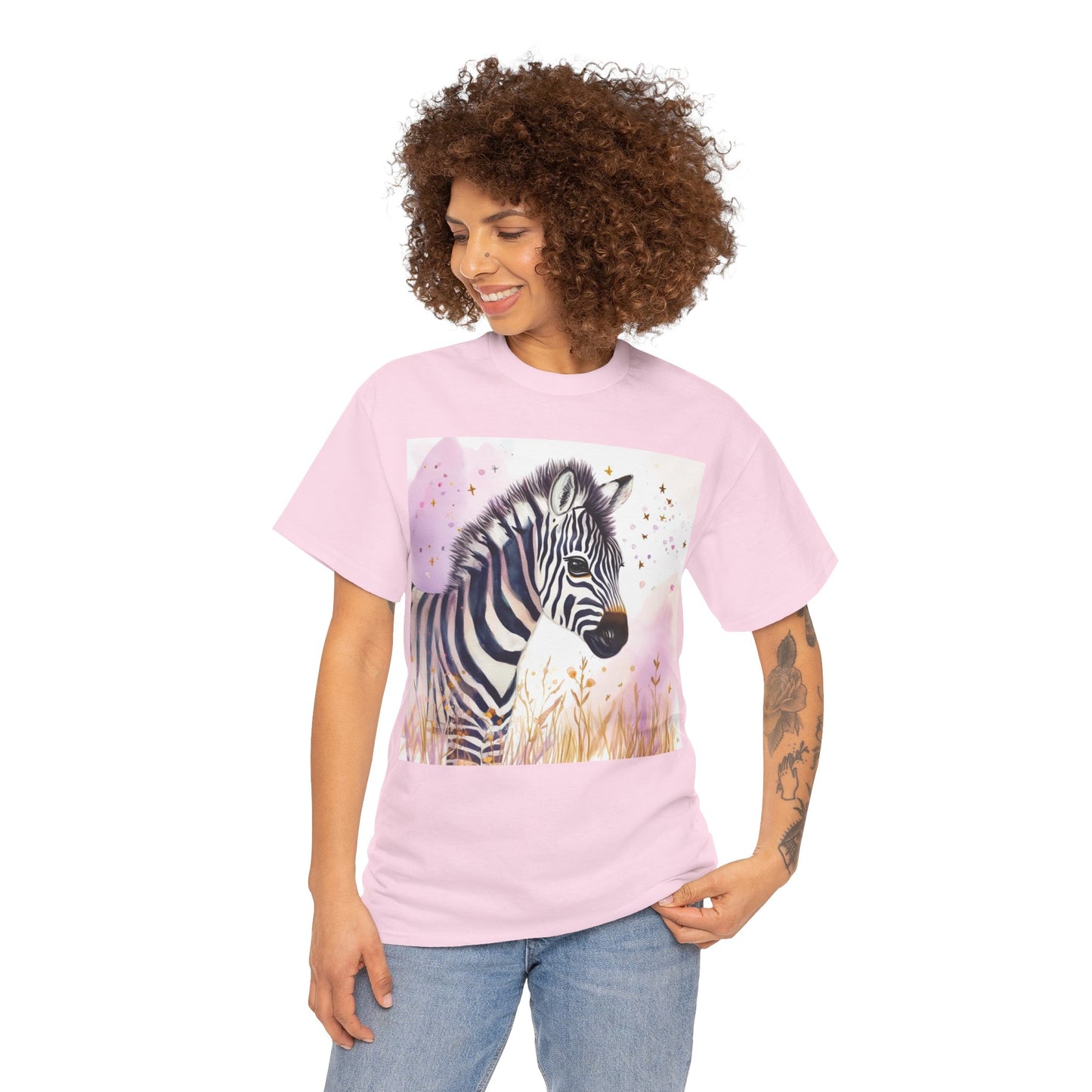 Fuzzy Zebra Unisex Heavy Cotton Tee