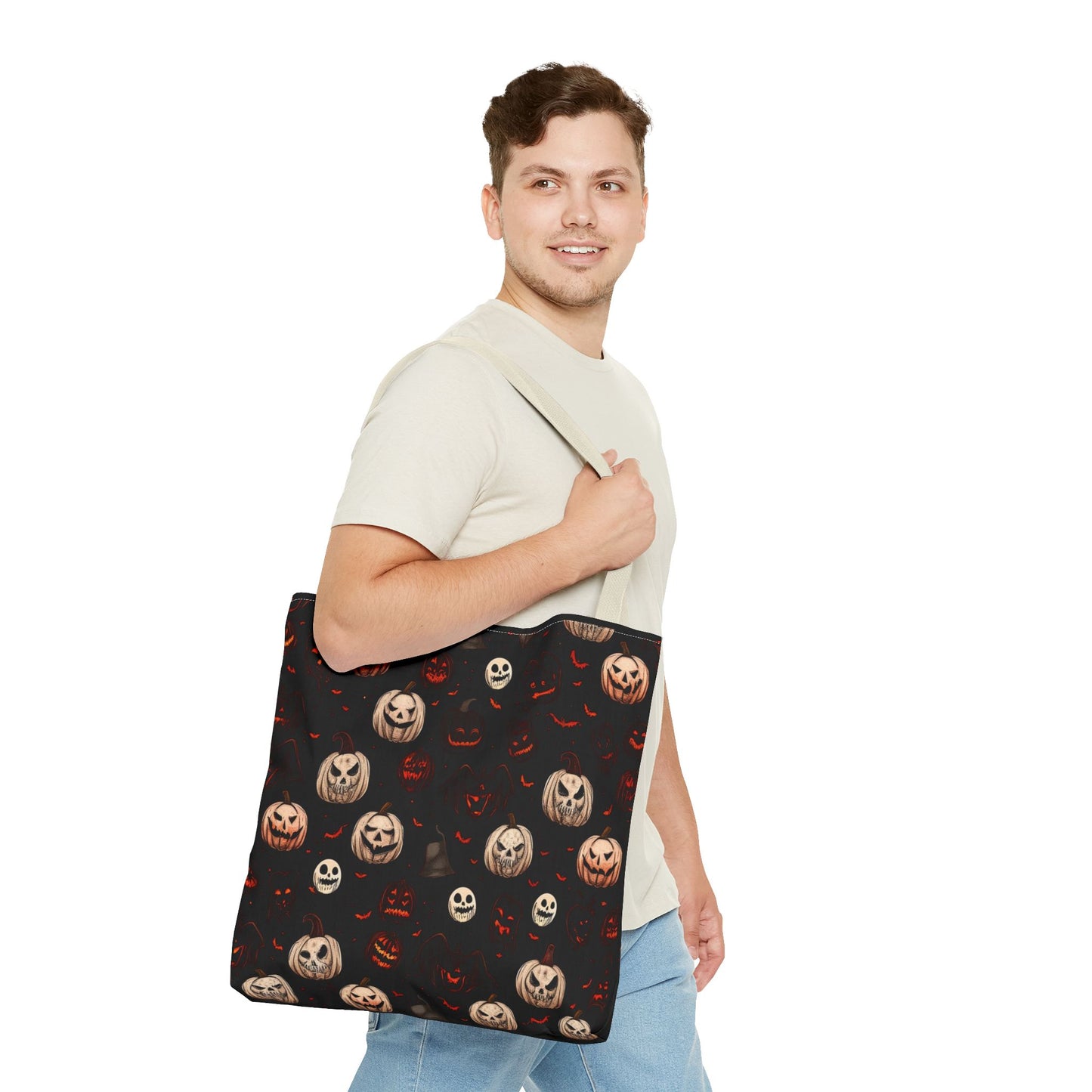 Spooky Halloween Pattern Tote Bag (AOP)