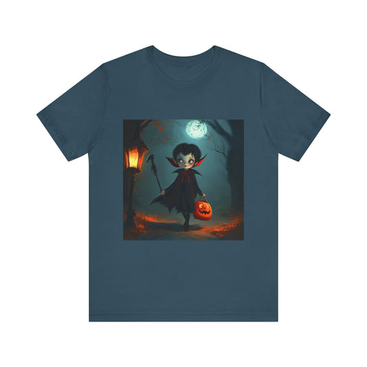 Cute Trick or Treating Vampire Unisex Jersey Short Sleeve Tee