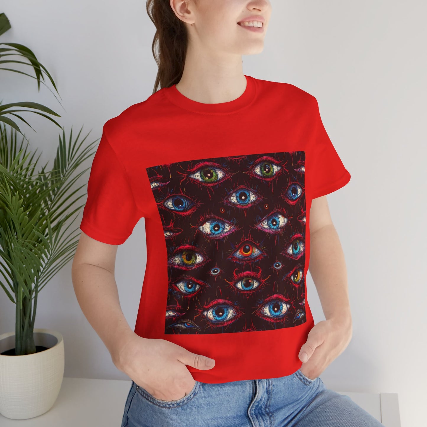 Creepy Eye Pattern Unisex Jersey Short Sleeve Tee