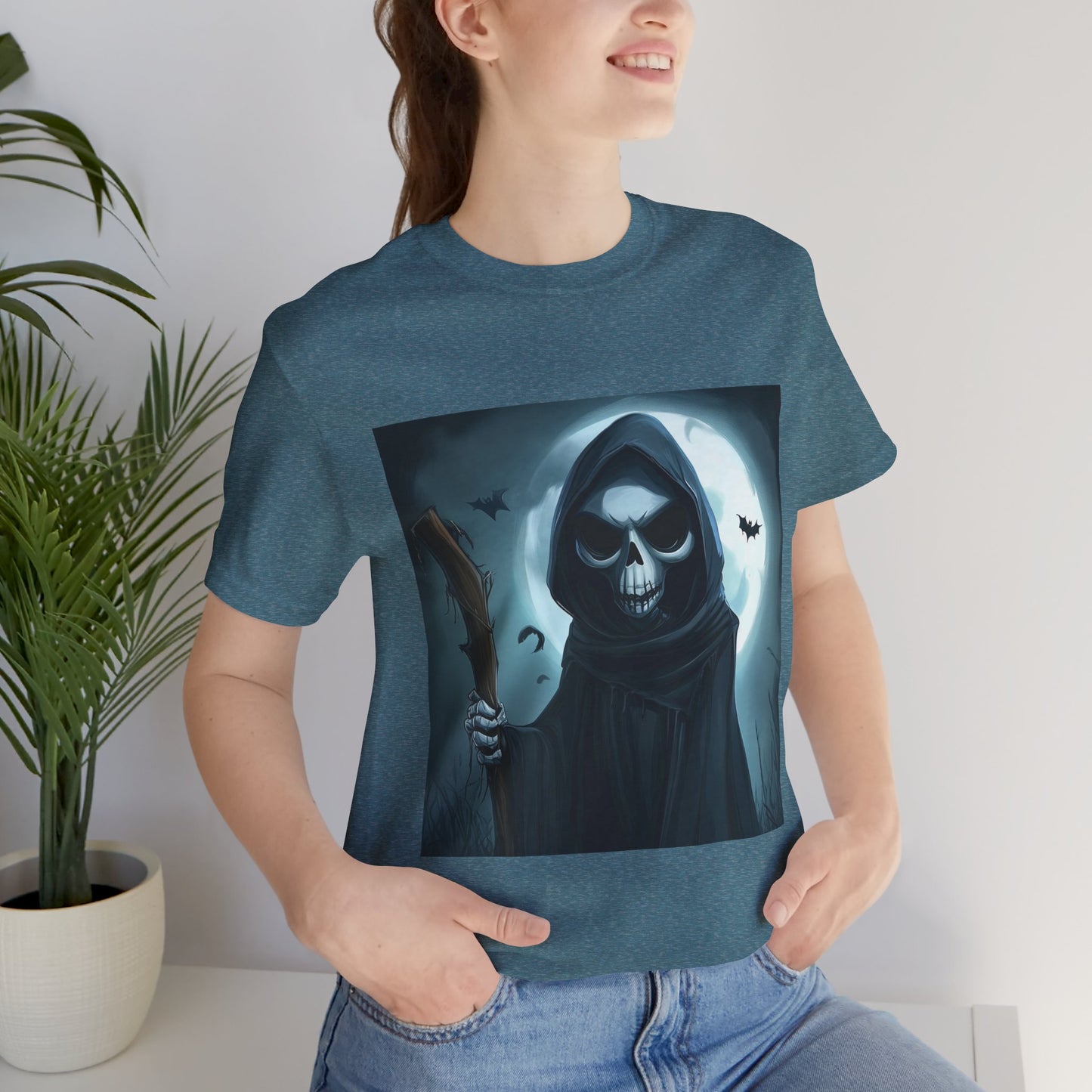 Spooky Grim Reaper Unisex Jersey Short Sleeve Tee