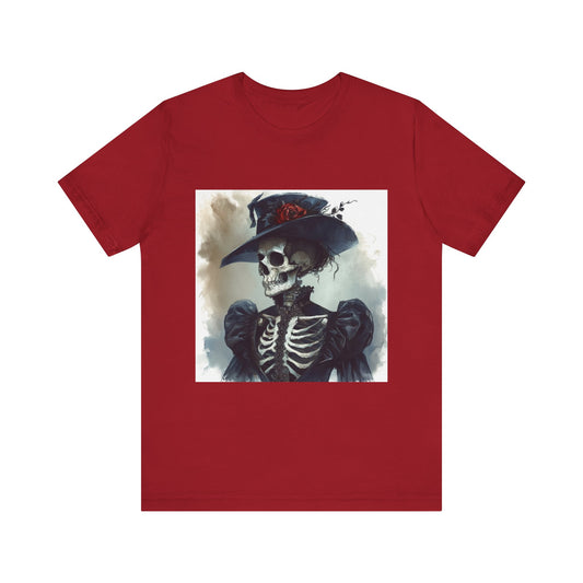 Rose Hat Skeleton Unisex Jersey Short Sleeve Tee