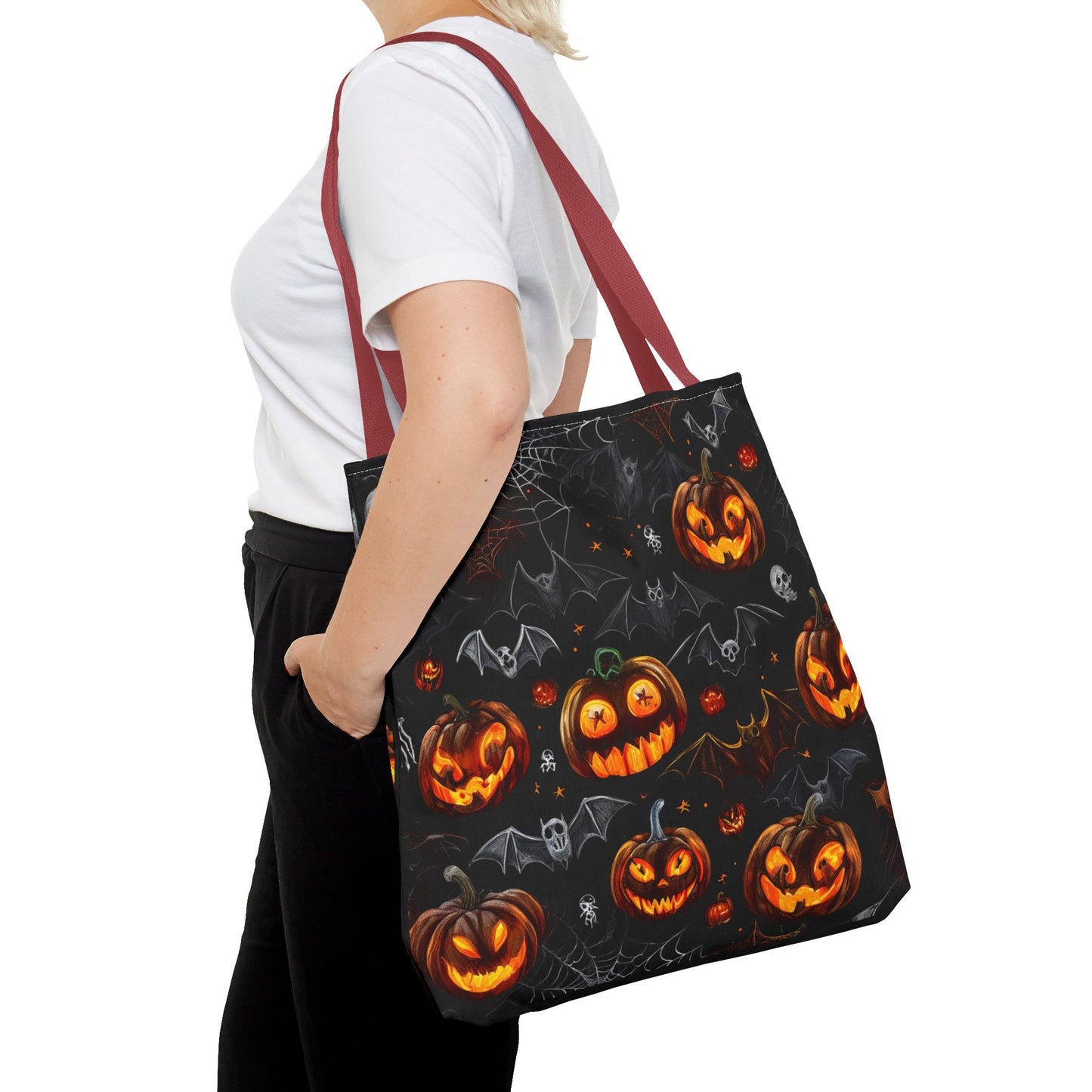 Spooky Pumpkins and Bats Tote Bag (AOP)