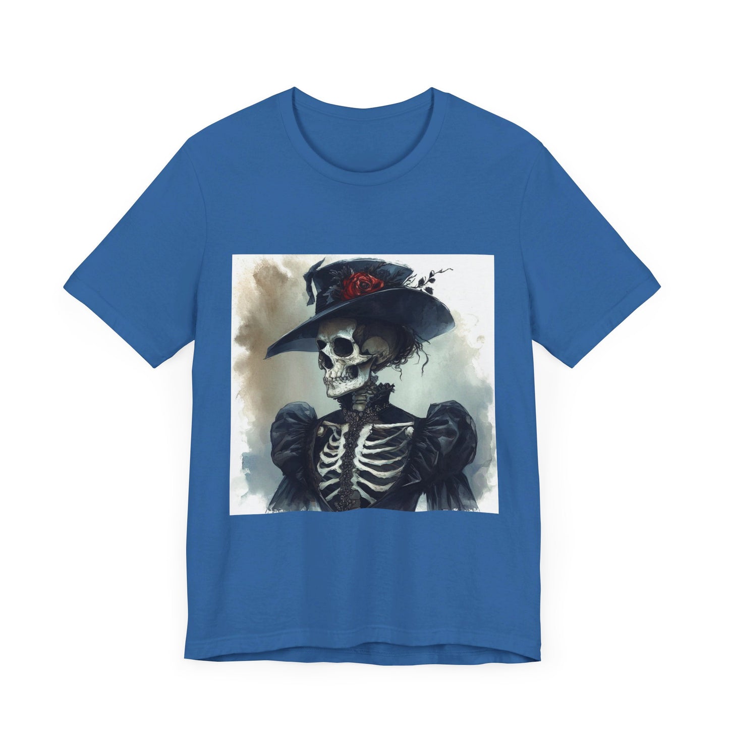 Rose Hat Skeleton Unisex Jersey Short Sleeve Tee