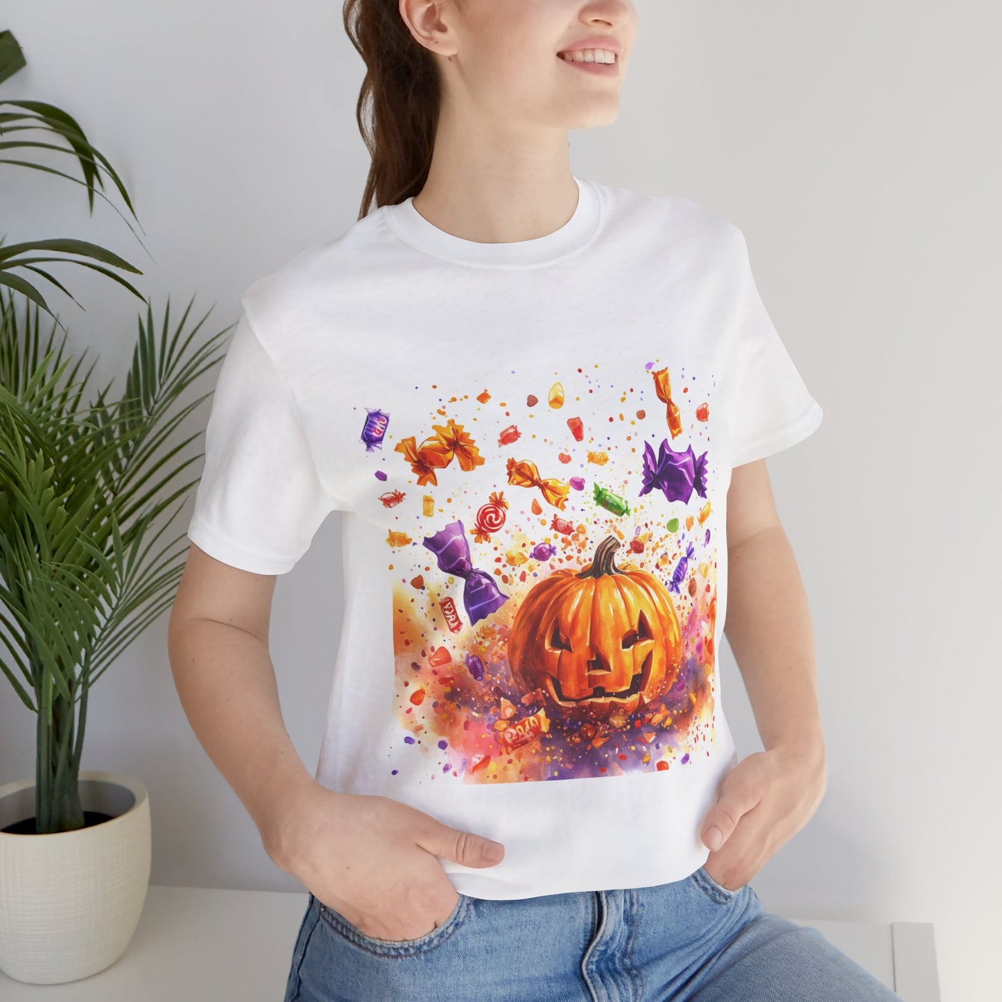 Jack o Lantern Candy Unisex Jersey Short Sleeve Tee