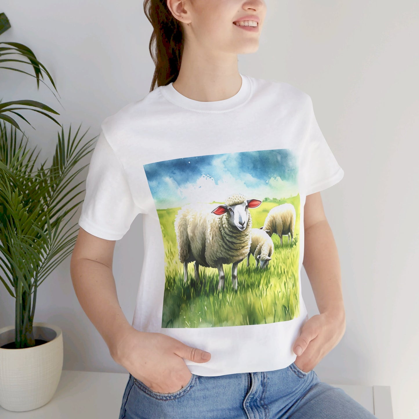 Adorable Sheep Unisex Jersey Short Sleeve Tee