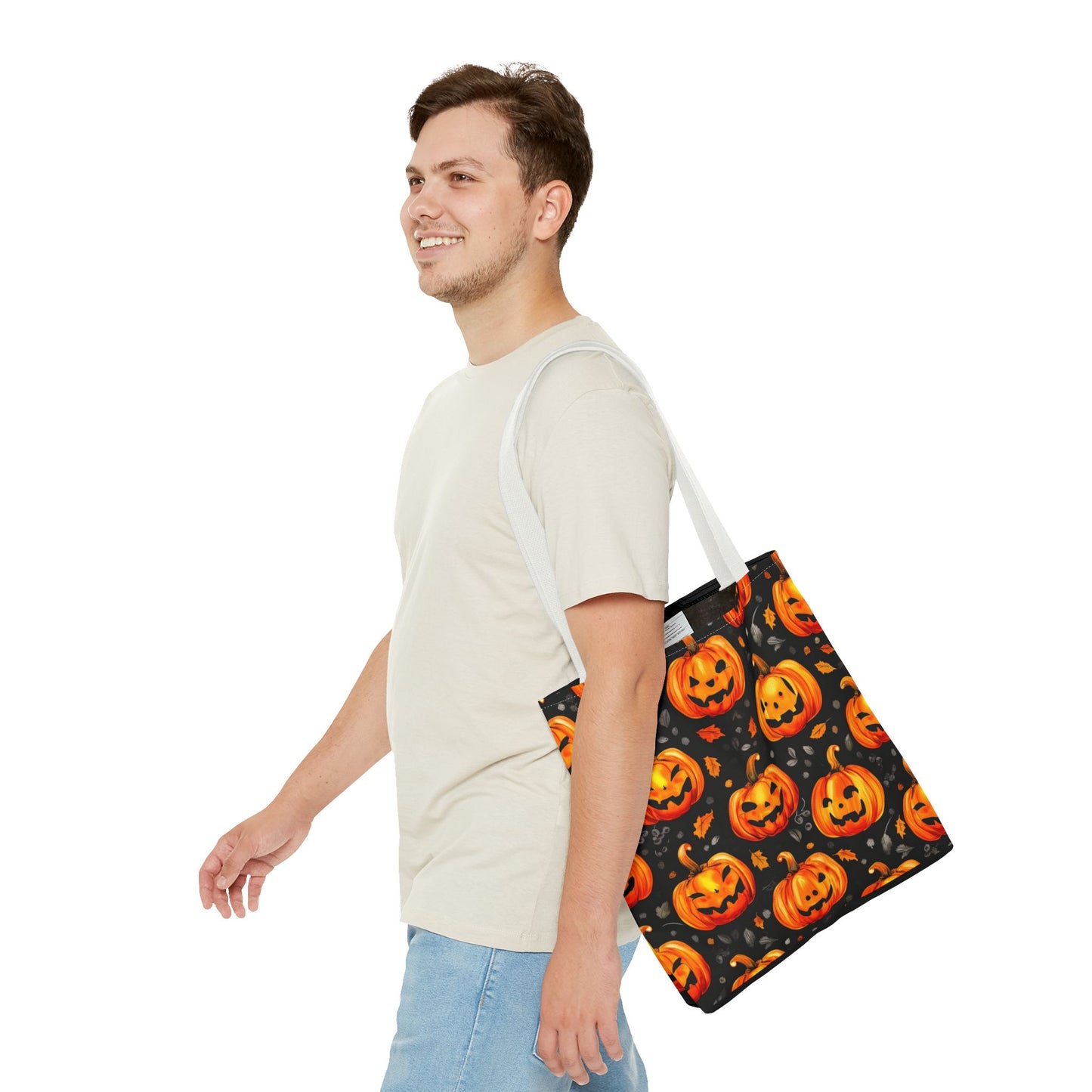 Happy Pumpkin Pattern Tote Bag (AOP)