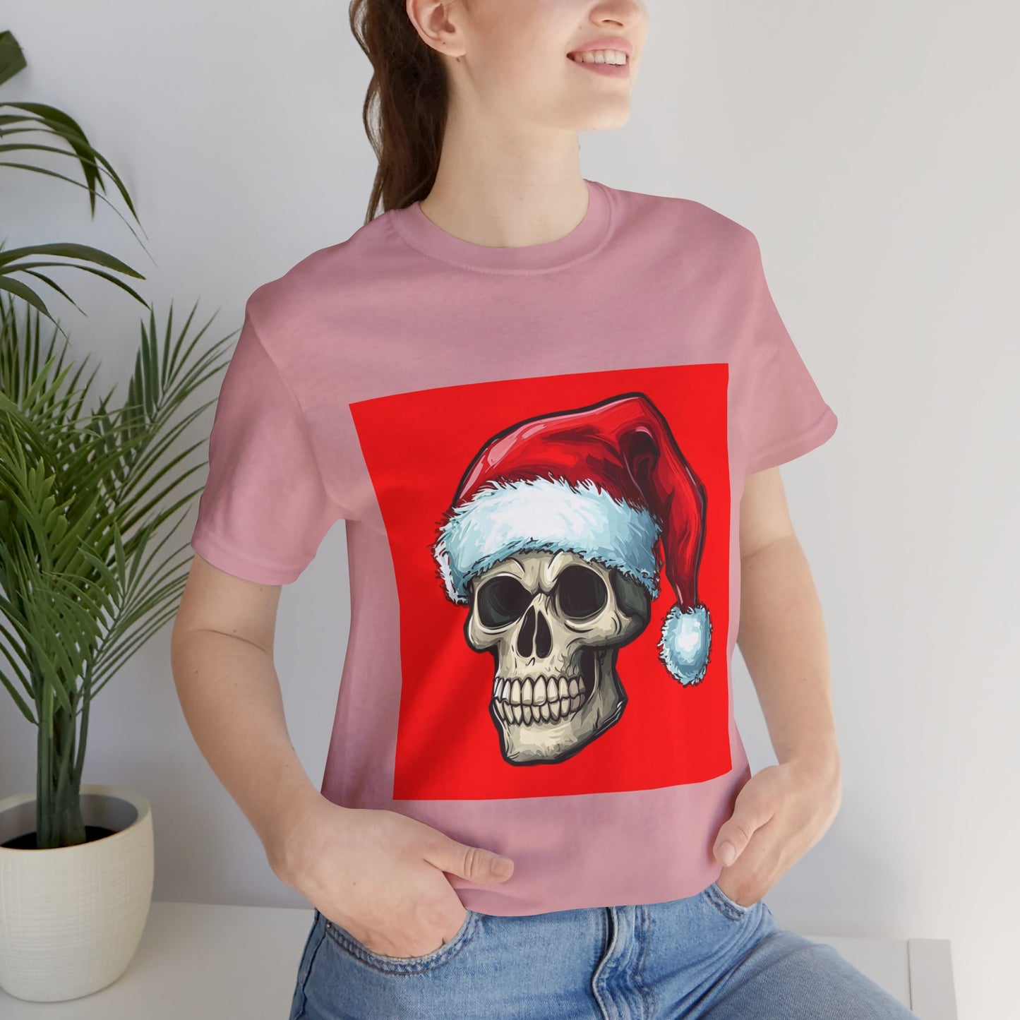 Cute Spooky Holiday Skull Unisex Jersey Tee