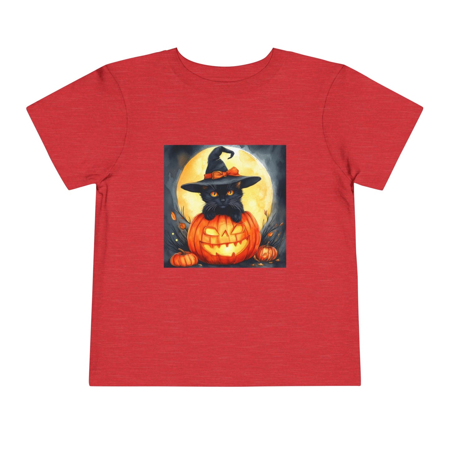 Cat In a Jack O' Lantern Toddler Short Sleeve Tee