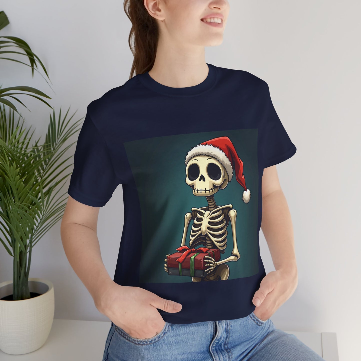 Cute Cartoon Festive Skeleton Unisex Jersey Tee