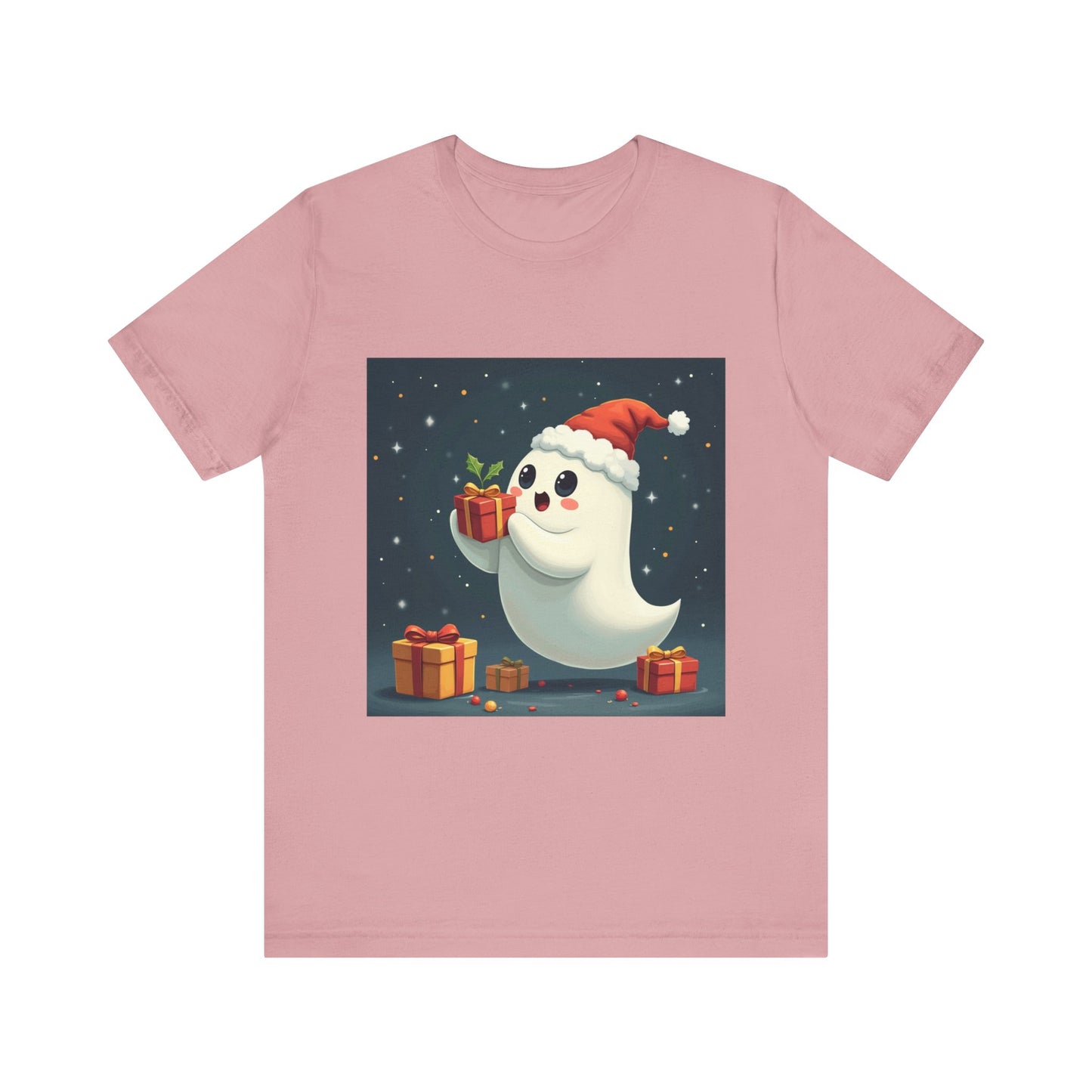 Cute Cartoon Present Ghost Unisex Jersey T-Shirt