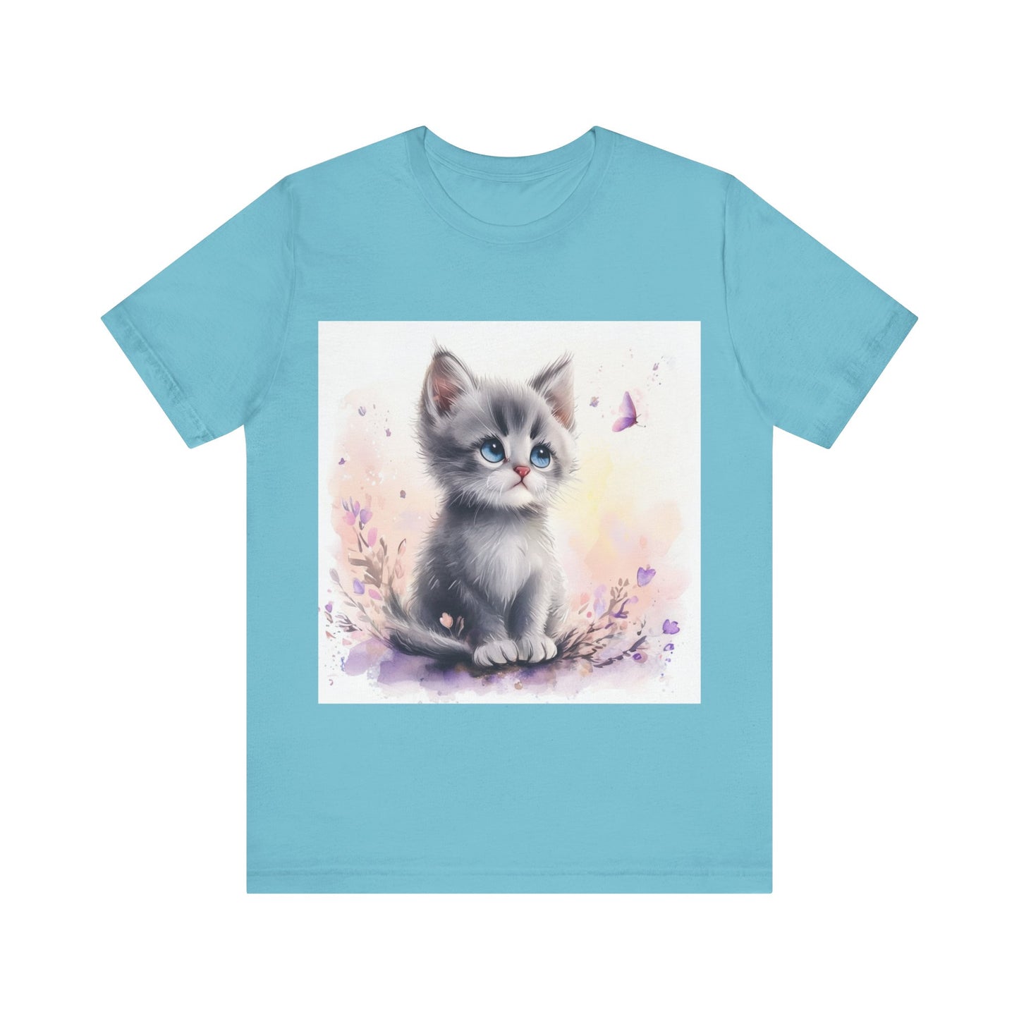 Butterfly Gray Kitten Unisex Jersey Short Sleeve Tee