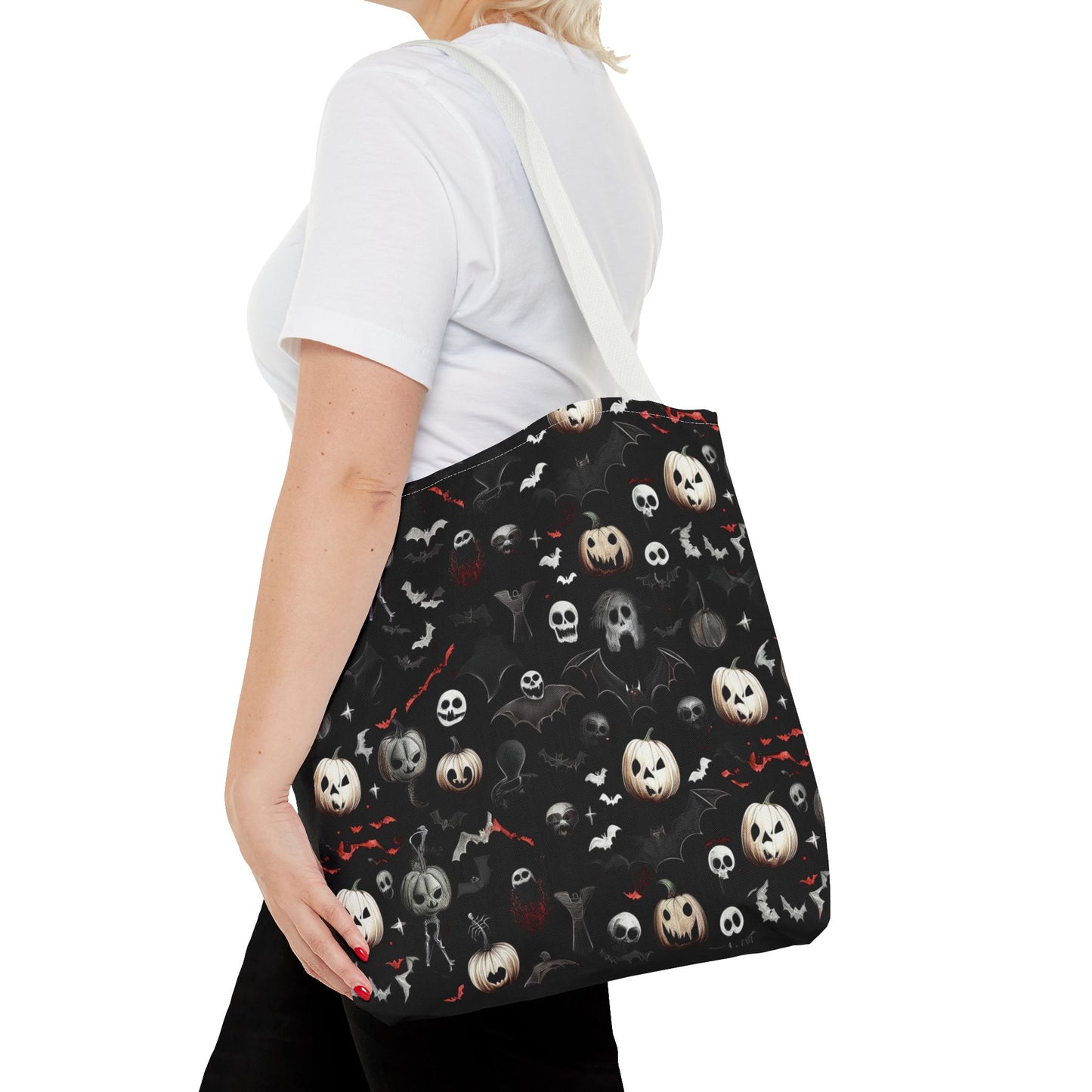 Creepy Halloween Pattern Tote Bag (AOP)