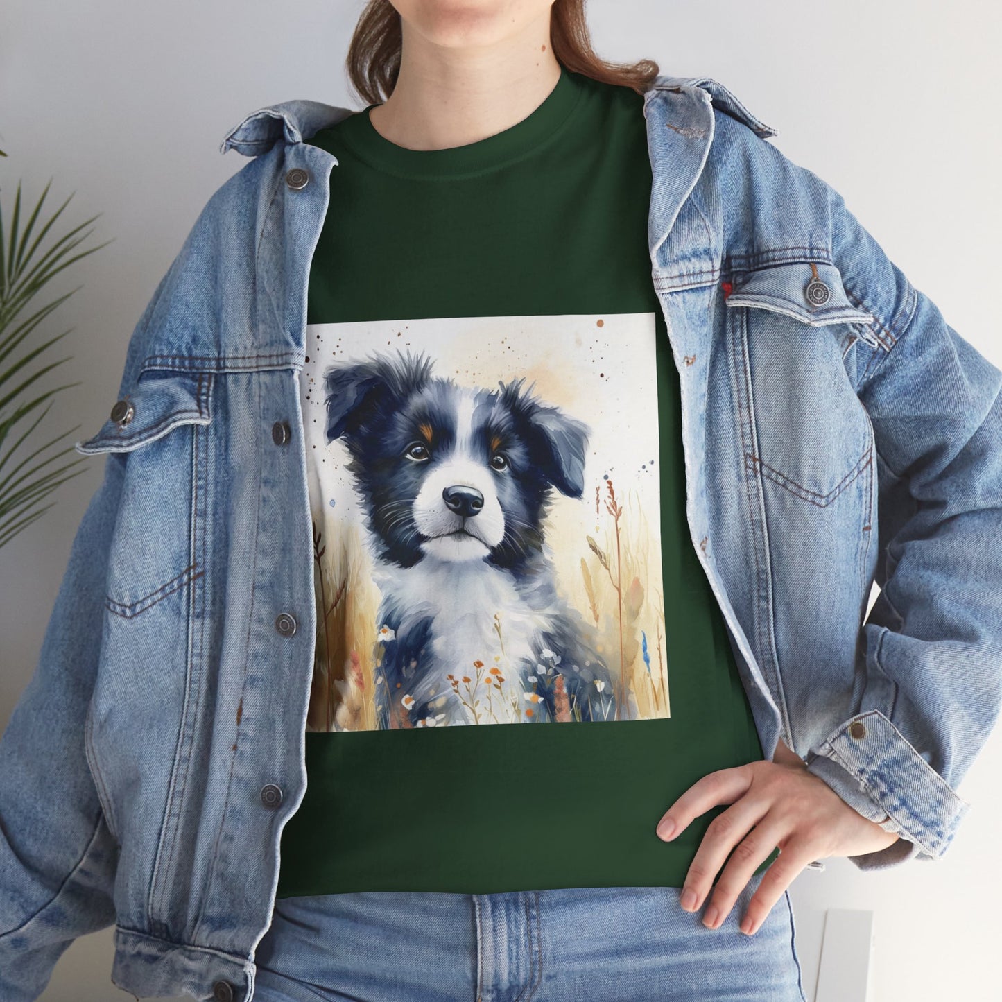 Border Collie Puppy Unisex Heavy Cotton Tee